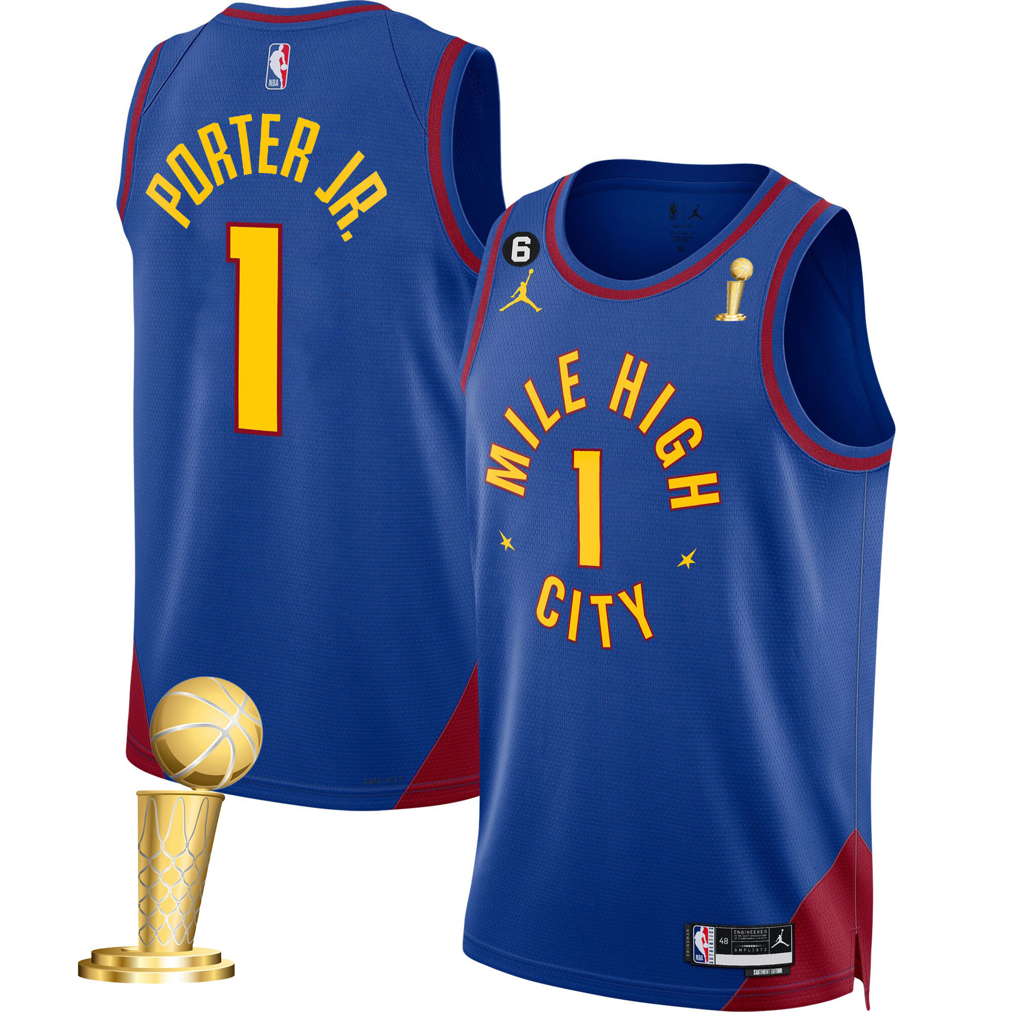 Porter Jr. Men's Denver Nuggets 2023 Champions Collection Statement Jersey - All Stitched