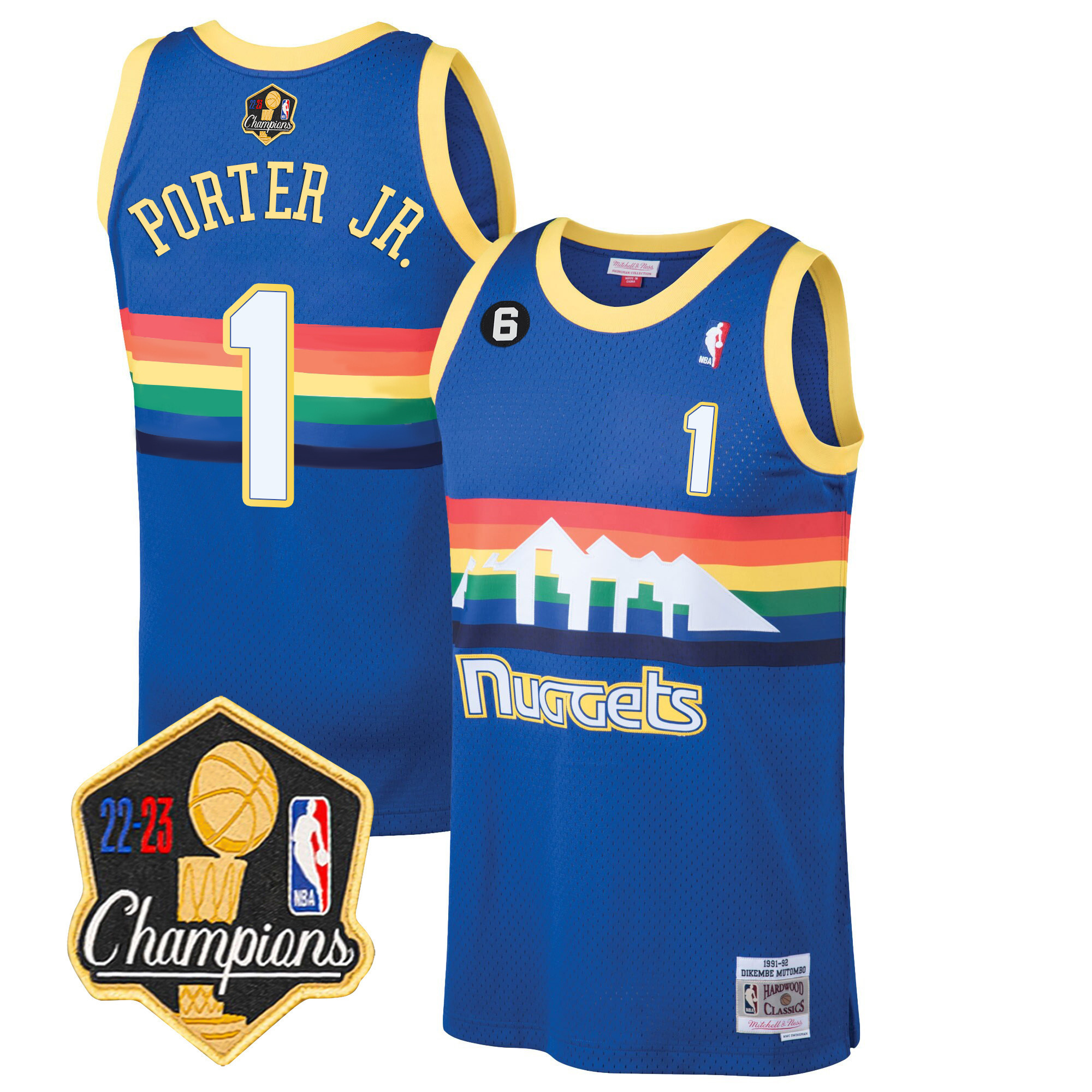 Porter Jr. Men's Denver Nuggets 2023 Champions Limited Patch Blue Classic Jersey - All Stitched