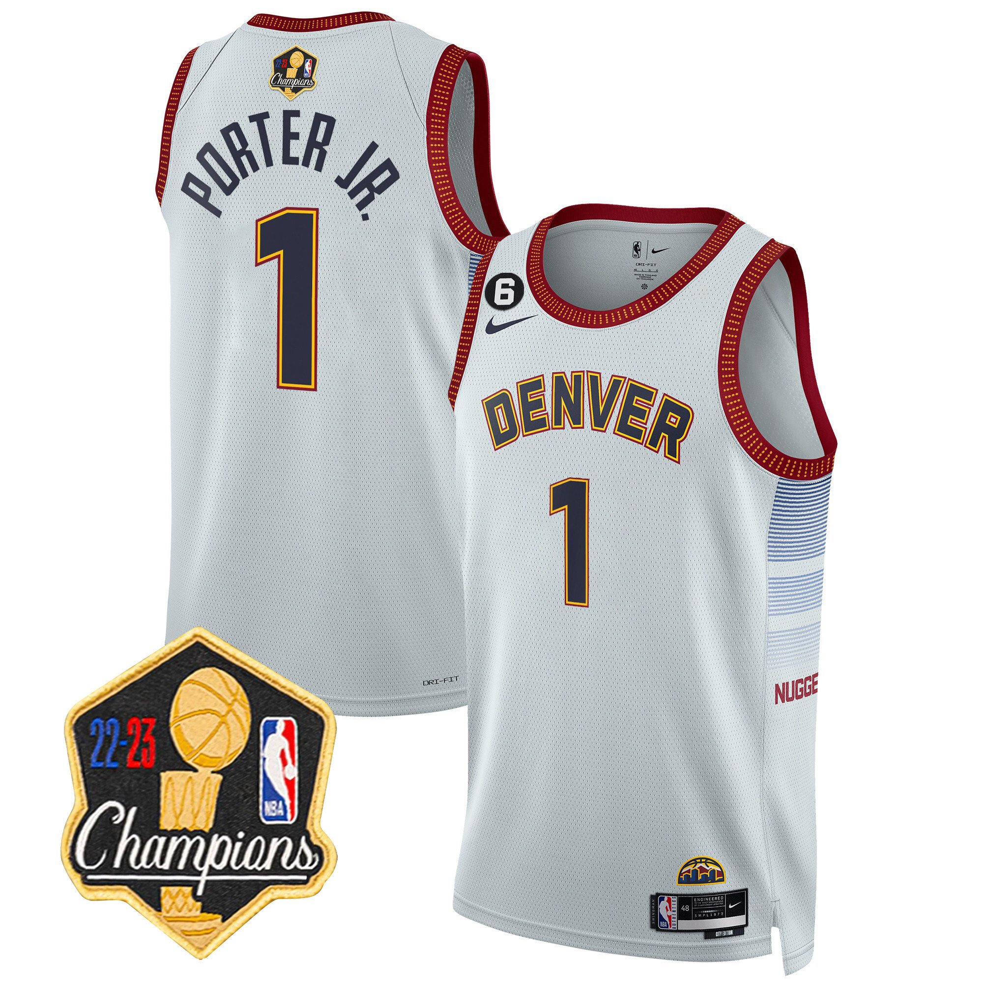 Porter Jr. Men's Denver Nuggets 2023 Champions Limited Patch City Jersey - All Stitched