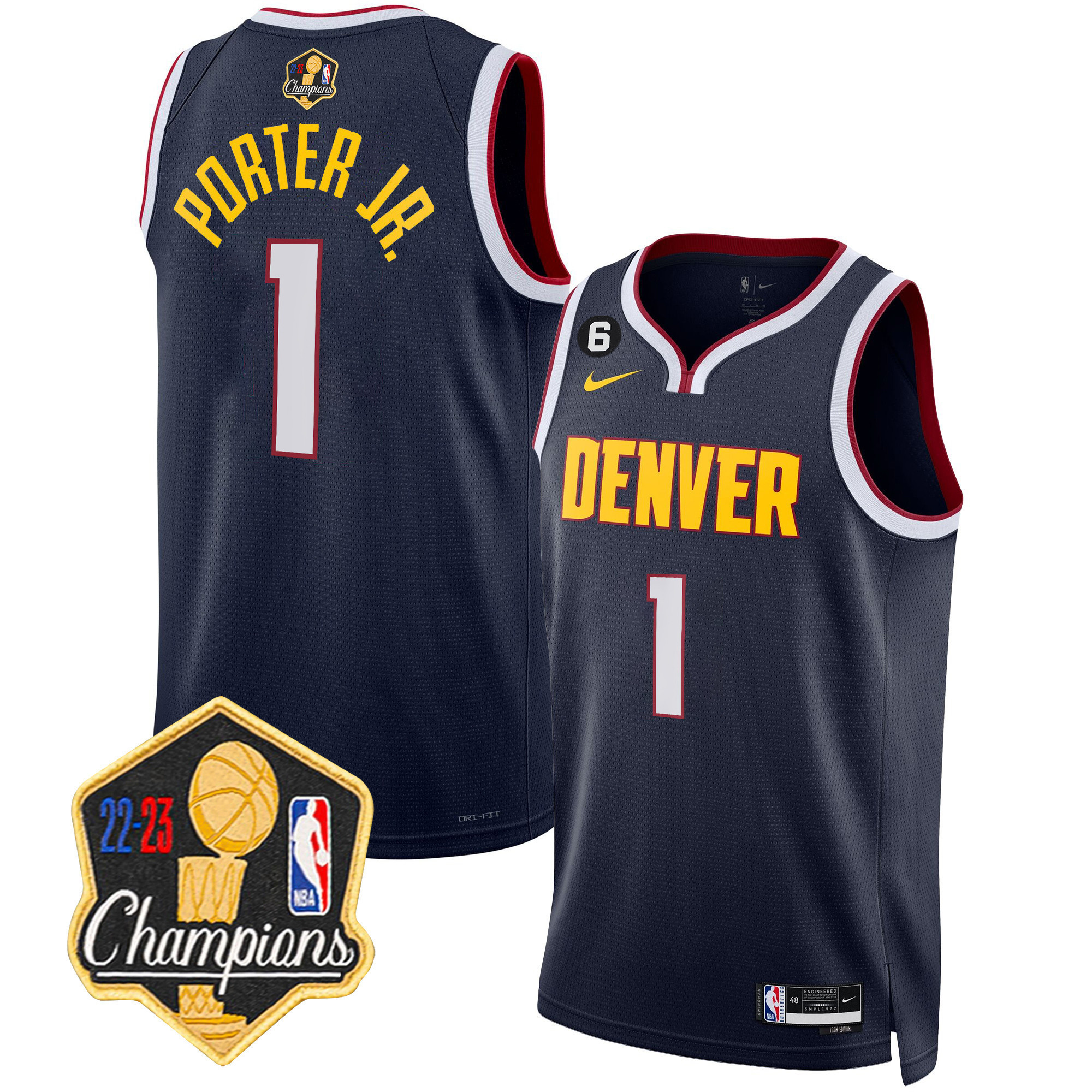 Porter Jr. Men's Denver Nuggets 2023 Champions Limited Patch Icon Jersey - All Stitched