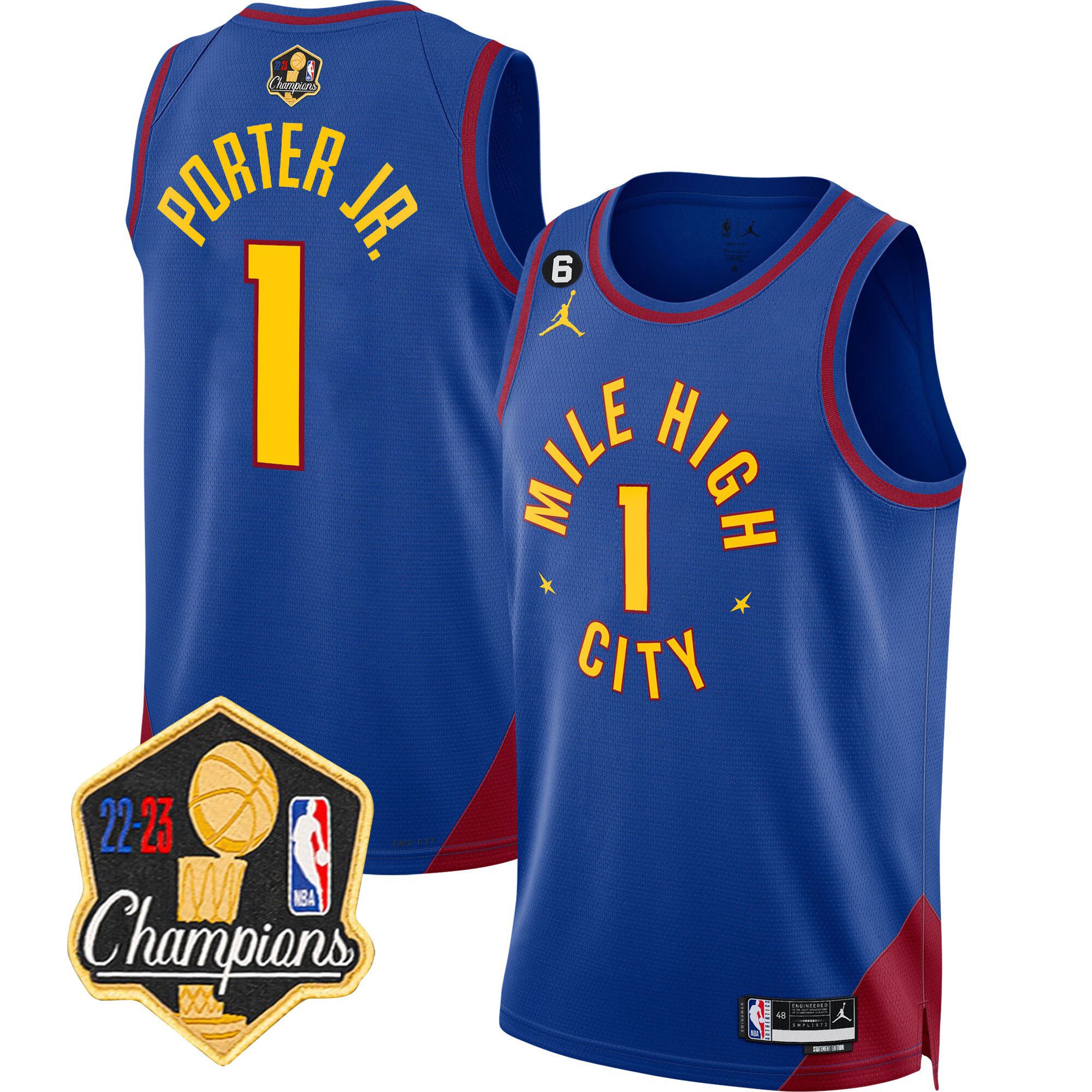 Porter Jr. Men's Denver Nuggets 2023 Champions Limited Patch Statement Jersey - All Stitched