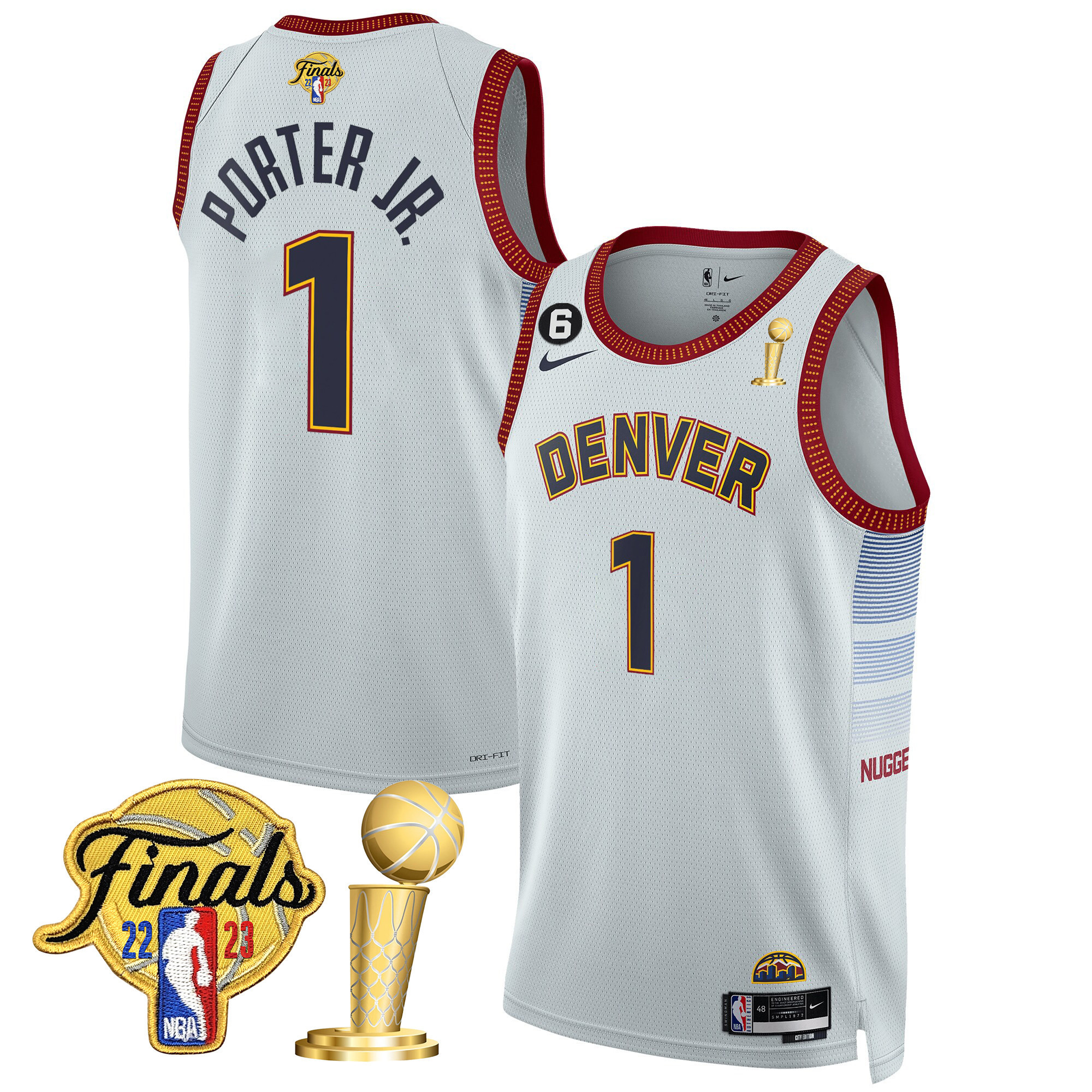 Porter Jr. Men's Denver Nuggets 2023 Finals & Champions Patch City Jersey - All Stitched