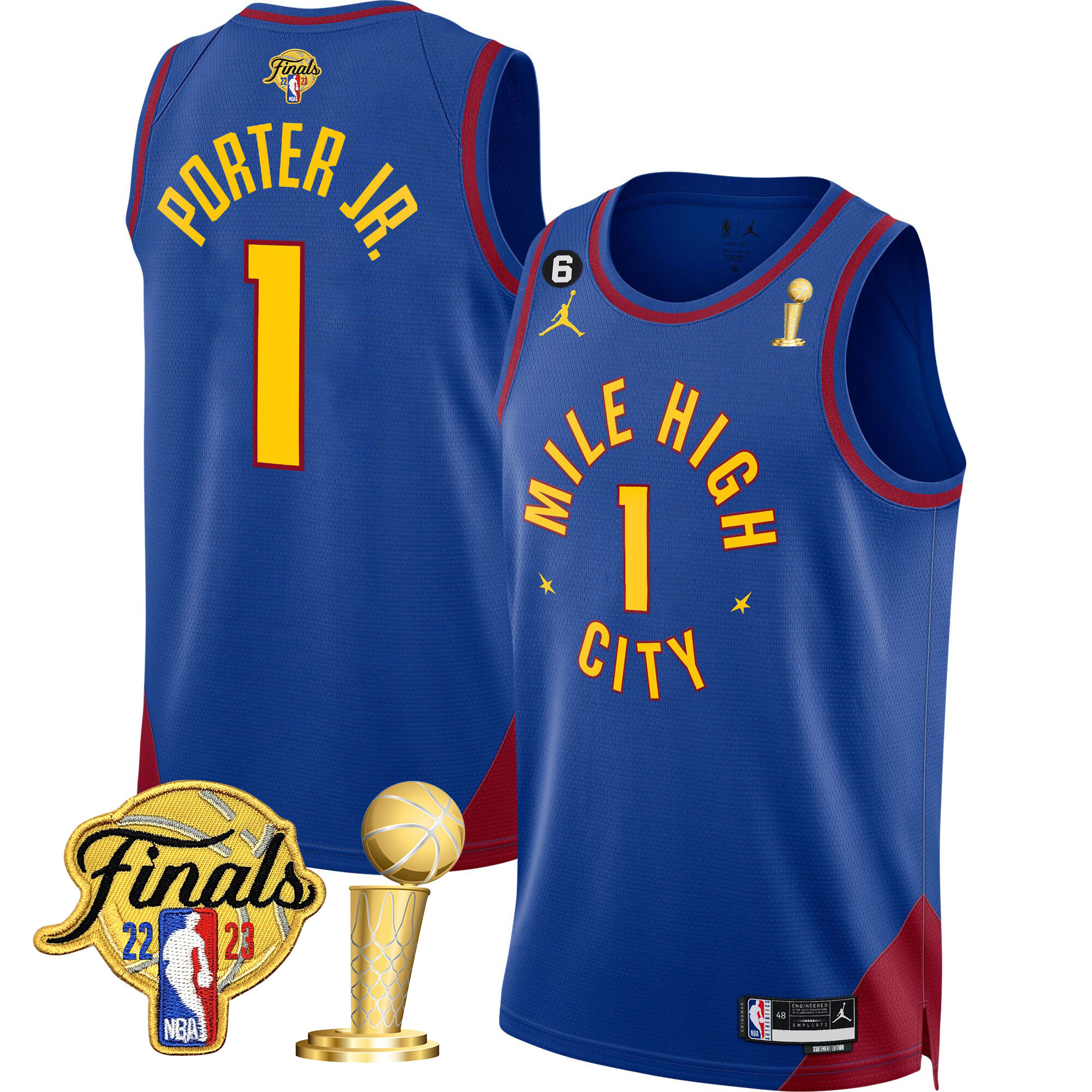 Porter Jr. Men's Denver Nuggets 2023 Finals & Champions Patch Statement Jersey - All Stitched
