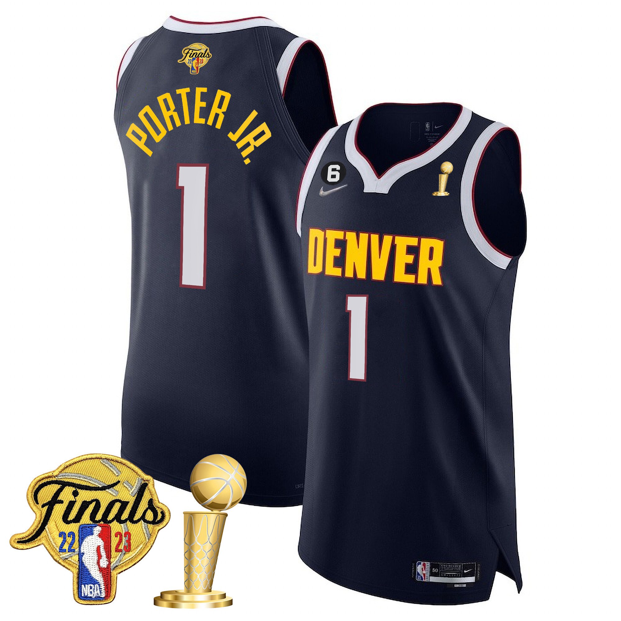 Porter Jr. Men's Denver Nuggets 2023 Finals Patch & Champions Collection V2 Diamond Jersey - All Stitched