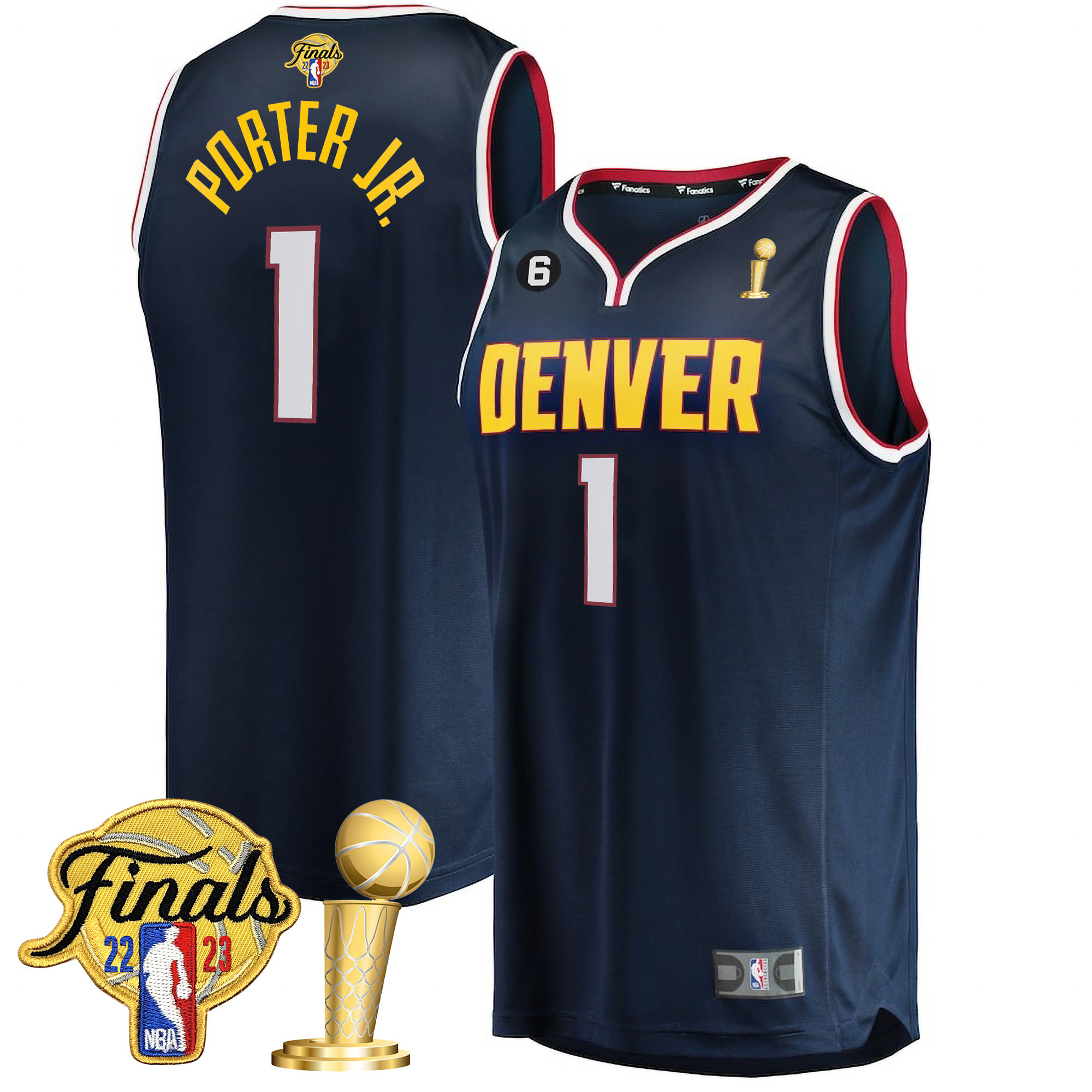 Porter Jr. Men's Denver Nuggets 2023 Finals Patch & Champions Collection V2 Icon Navy Jersey - All Stitched