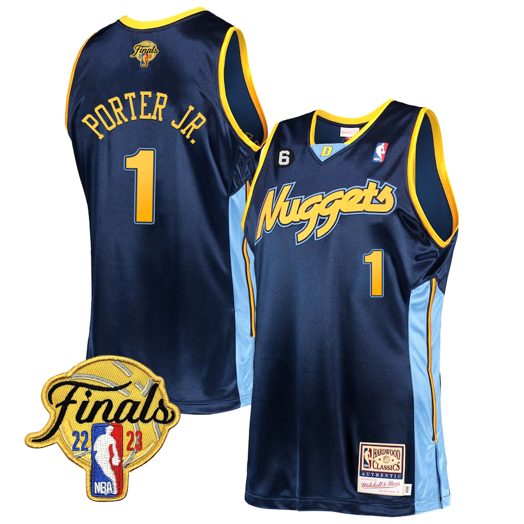 Porter Jr. Men's Denver Nuggets 2023 Finals Patch Collection V2 Hardwood Classics Jersey - All Stitched