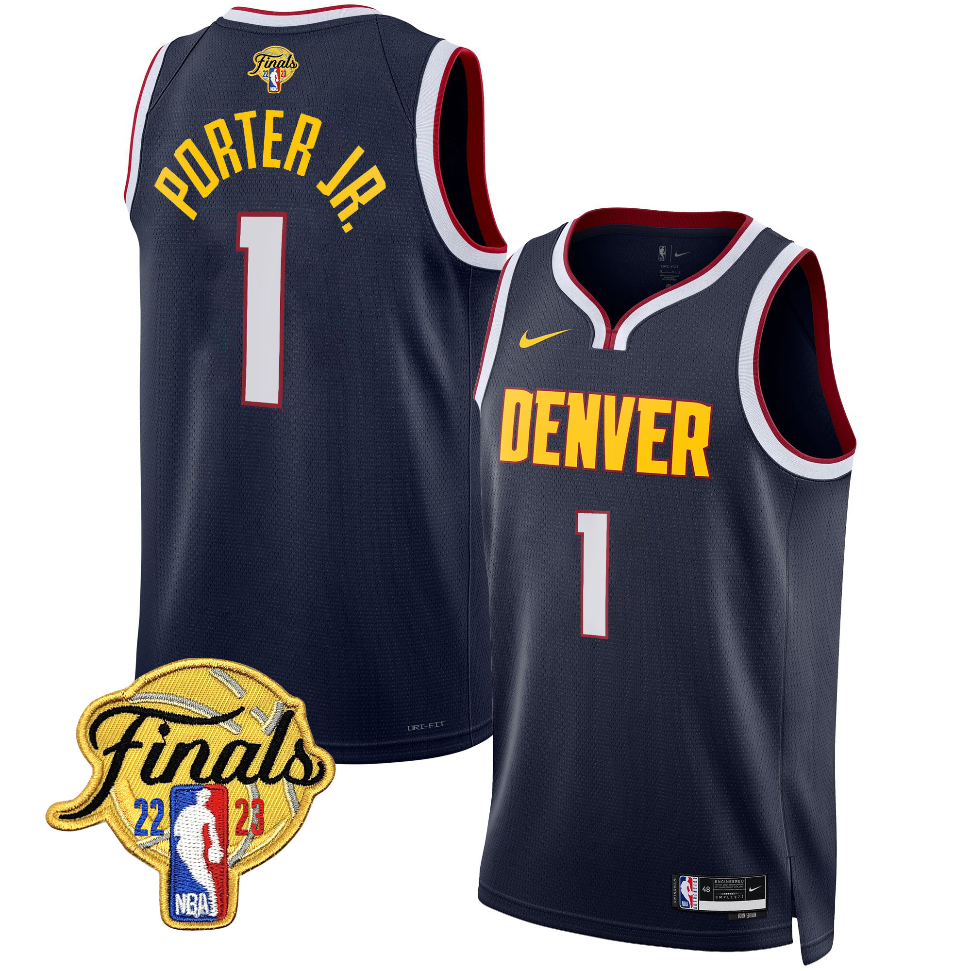 Porter Jr. Men's Denver Nuggets 2023 Finals Patch Collection V2 Icon Jersey - All Stitched