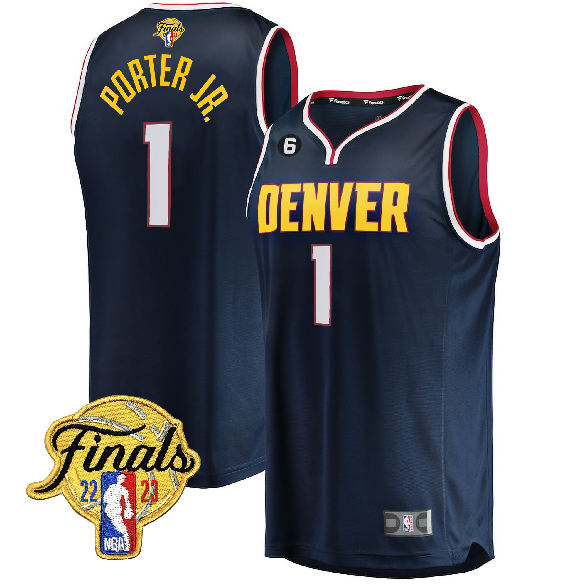 Porter Jr. Men's Denver Nuggets 2023 Finals Patch Collection V2 Icon Navy Jersey - All Stitched