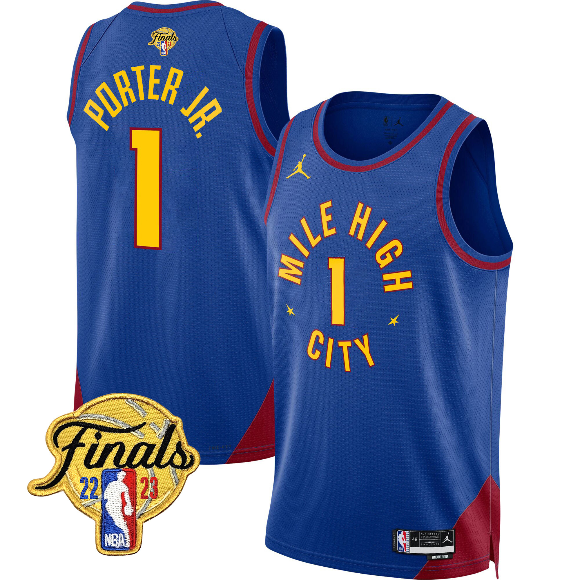 Porter Jr. Men's Denver Nuggets 2023 Finals Patch Collection V2 Statement Jersey - All Stitched
