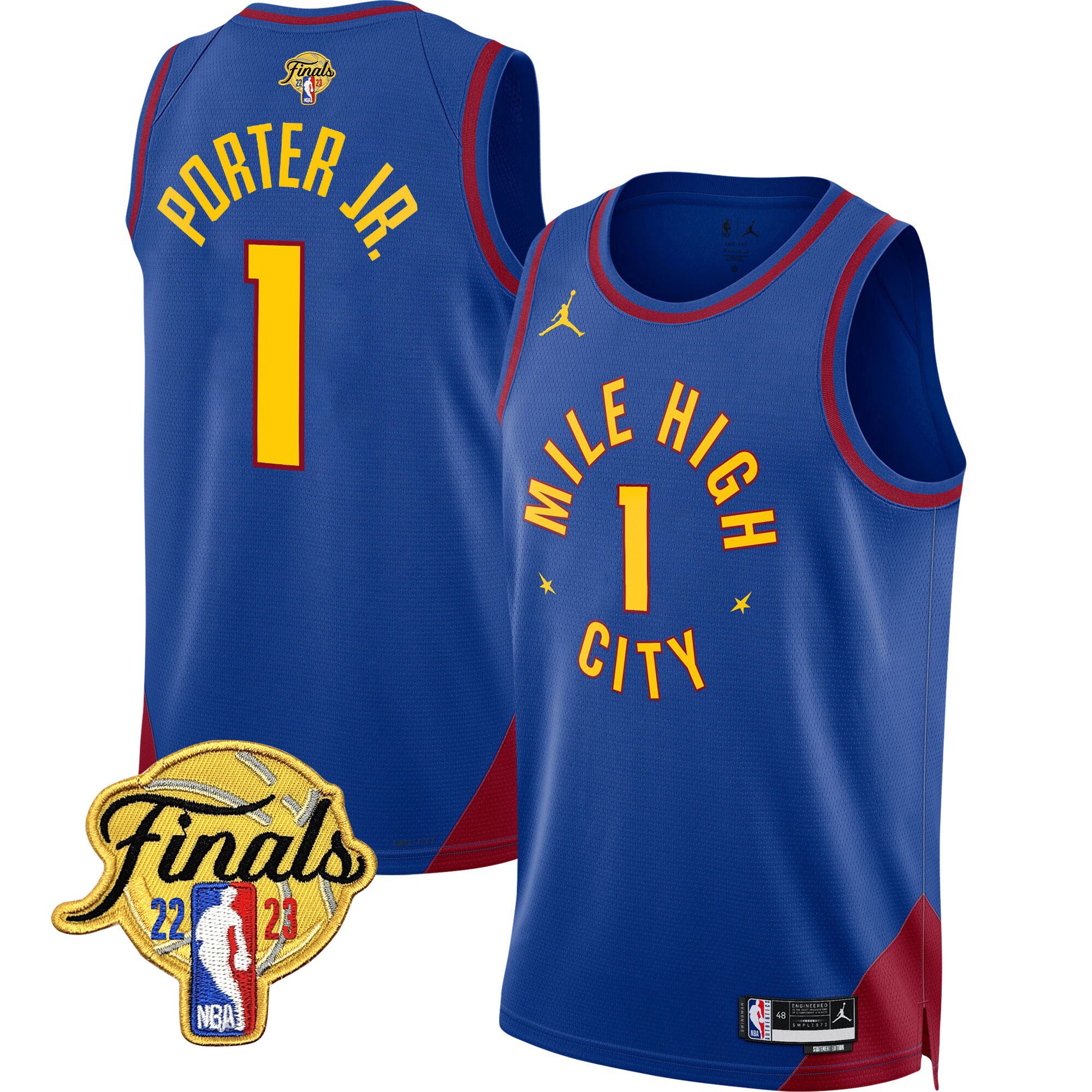 Porter Jr. Men's Denver Nuggets 2023 Finals Patch Collection V2 Statement Jersey - All Stitched