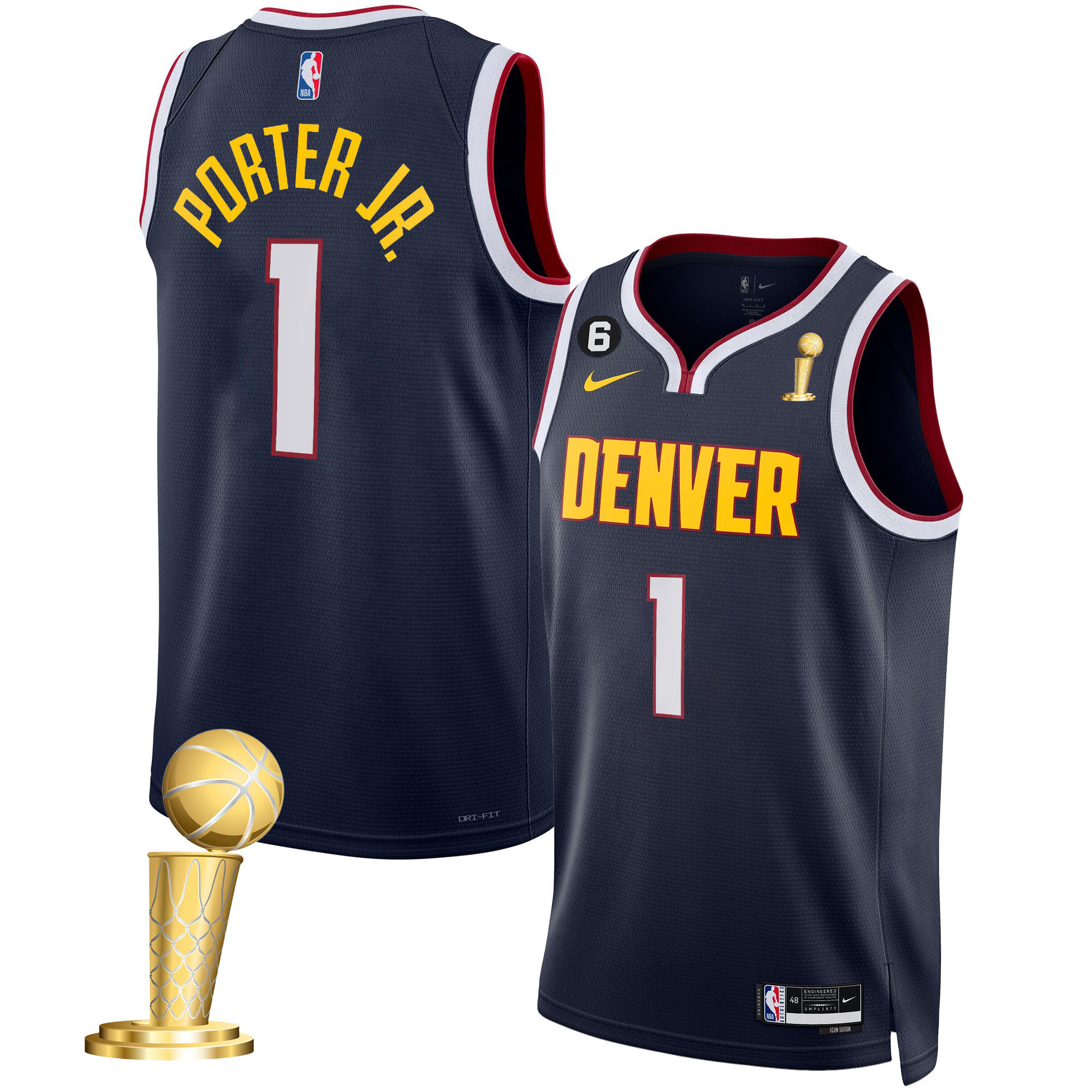 Porter Jr. Youth's Denver Nuggets 2023 Champions Collection Icon Jersey - All Stitched