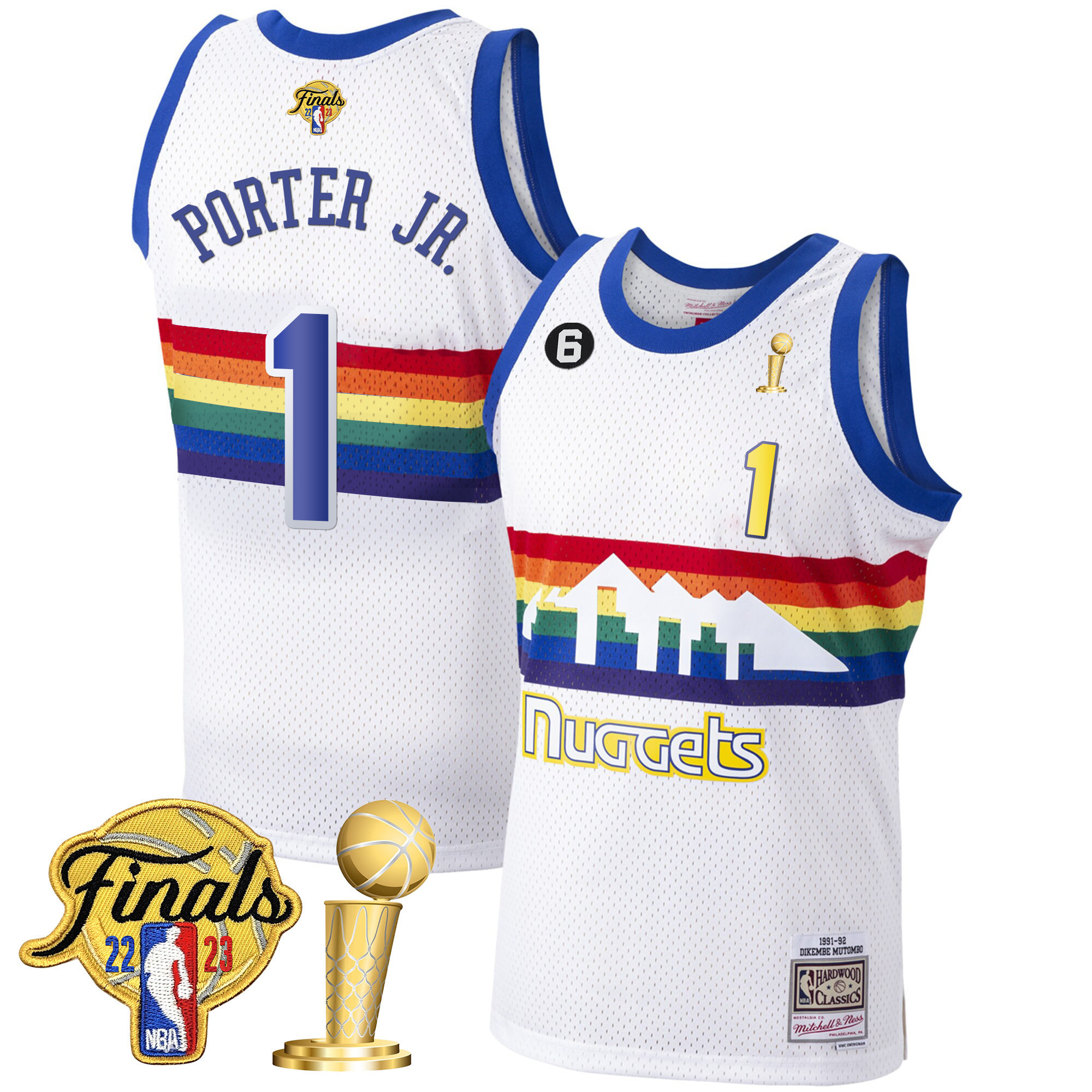 Porter Jr. Youth's Denver Nuggets 2023 Finals & Champions Patch White Classic Jersey - All Stitched