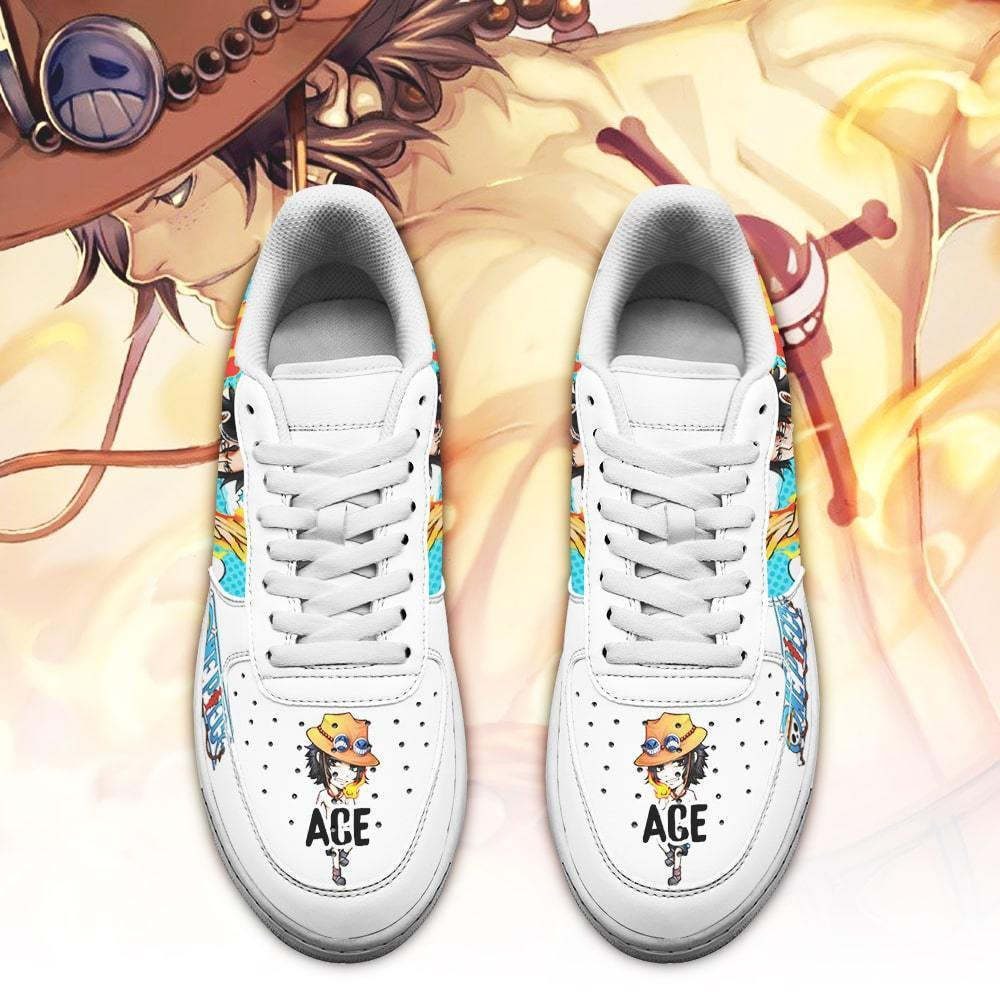 Portgas Ace Air Sneakers Custom Anime One Piece Shoes