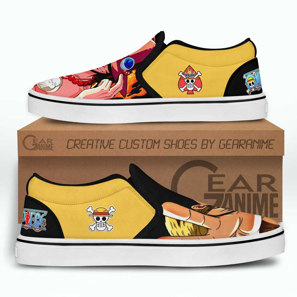 Portgas Ace and Luffy Slip-On Shoes Canvas Custom Anime One Piece Shoes