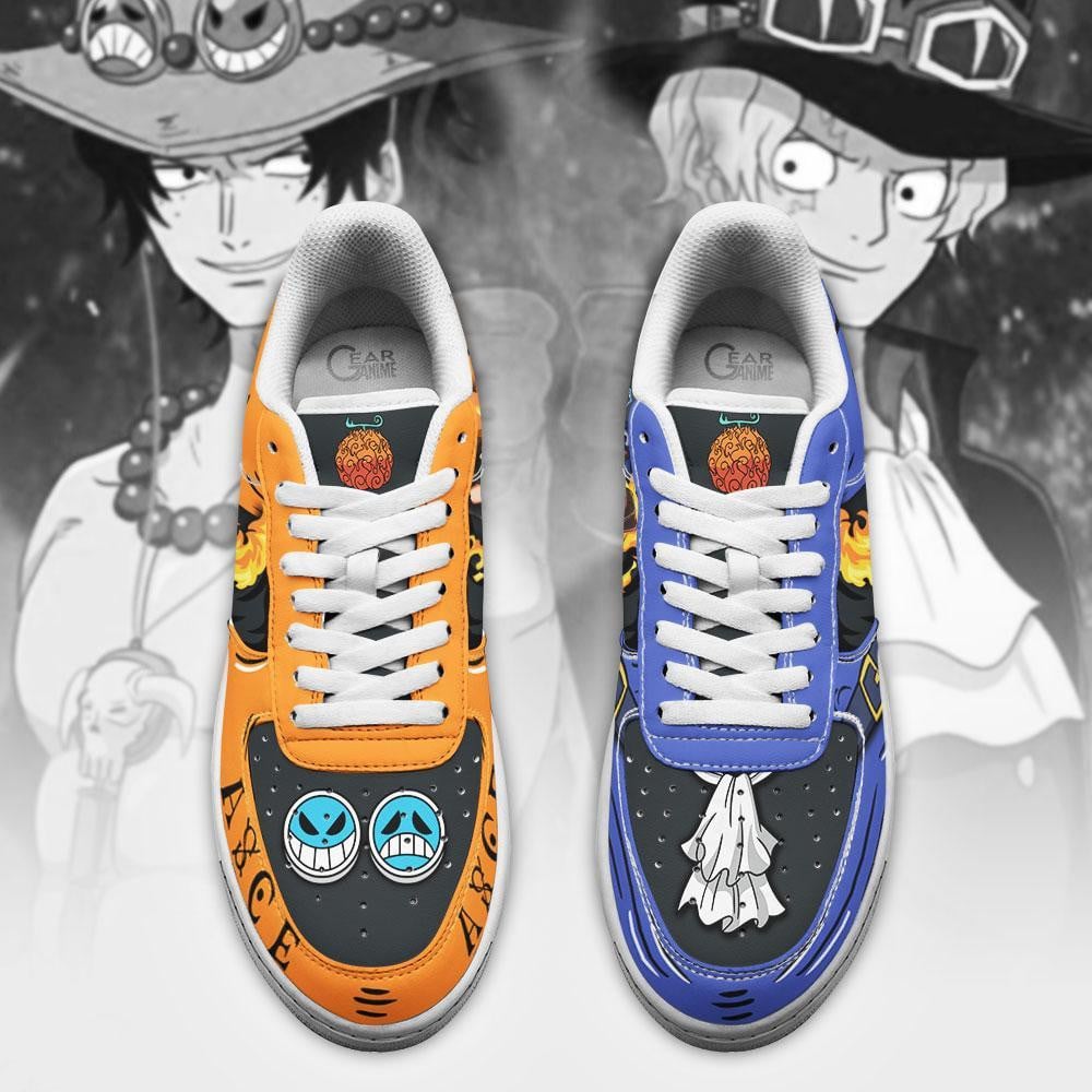 Portgas Ace and Sabo Air Sneakers Custom Mera Mera One Piece Anime Shoes