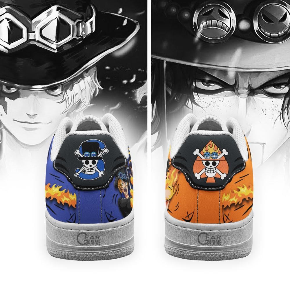 Portgas Ace and Sabo Air Sneakers Custom Mera Mera One Piece Anime Shoes