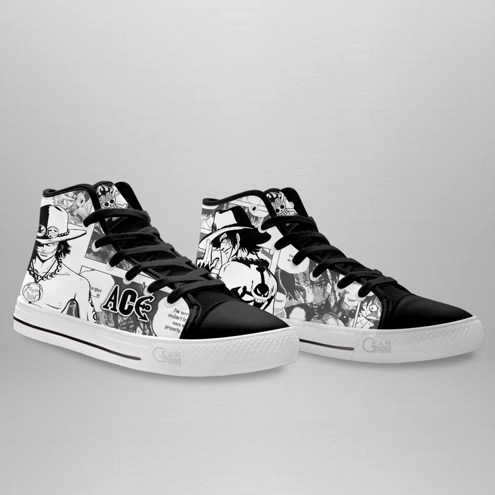 Portgas D. Ace High Top Shoes One Piece Custom Manga Sneakers