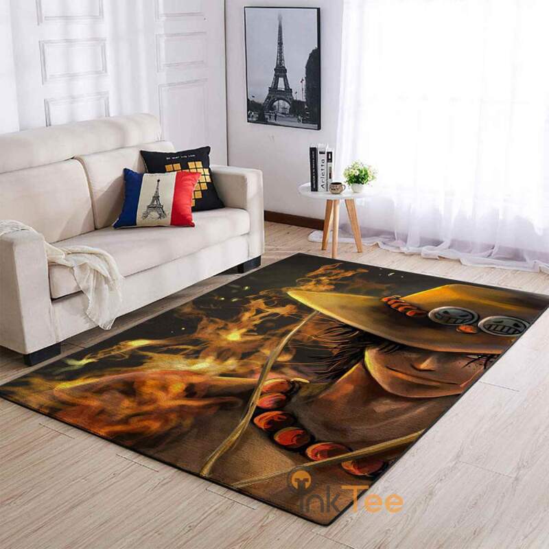 Portgas D. Ace One Piece Area Rectangle Rug
