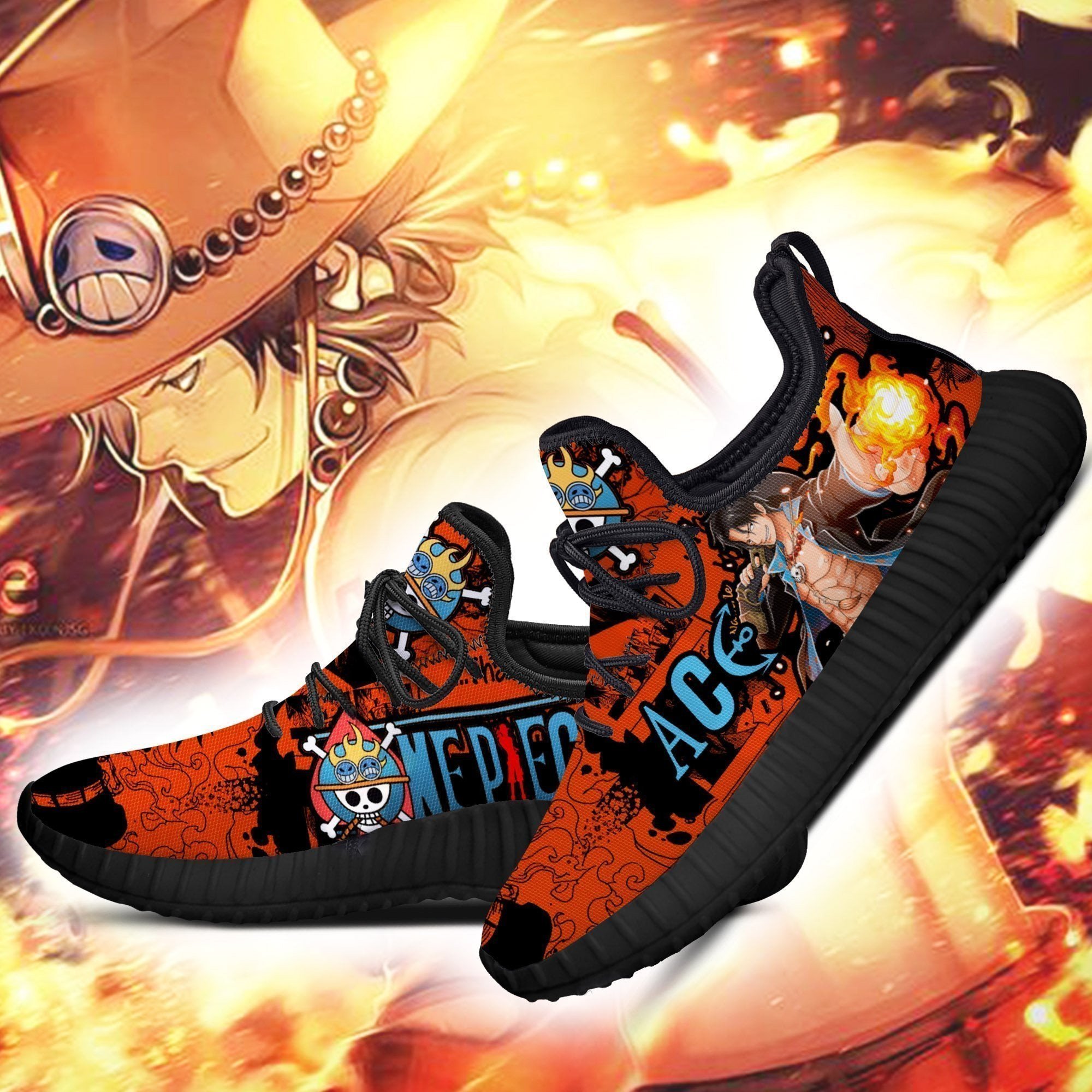 Portgas D. Ace Reze Shoes One Piece Anime Shoes Fan Gift Idea
