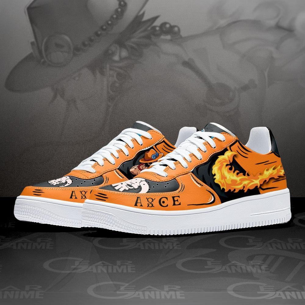 Portgas D Ace Air Sneakers Custom Fire Anime One Piece Shoes