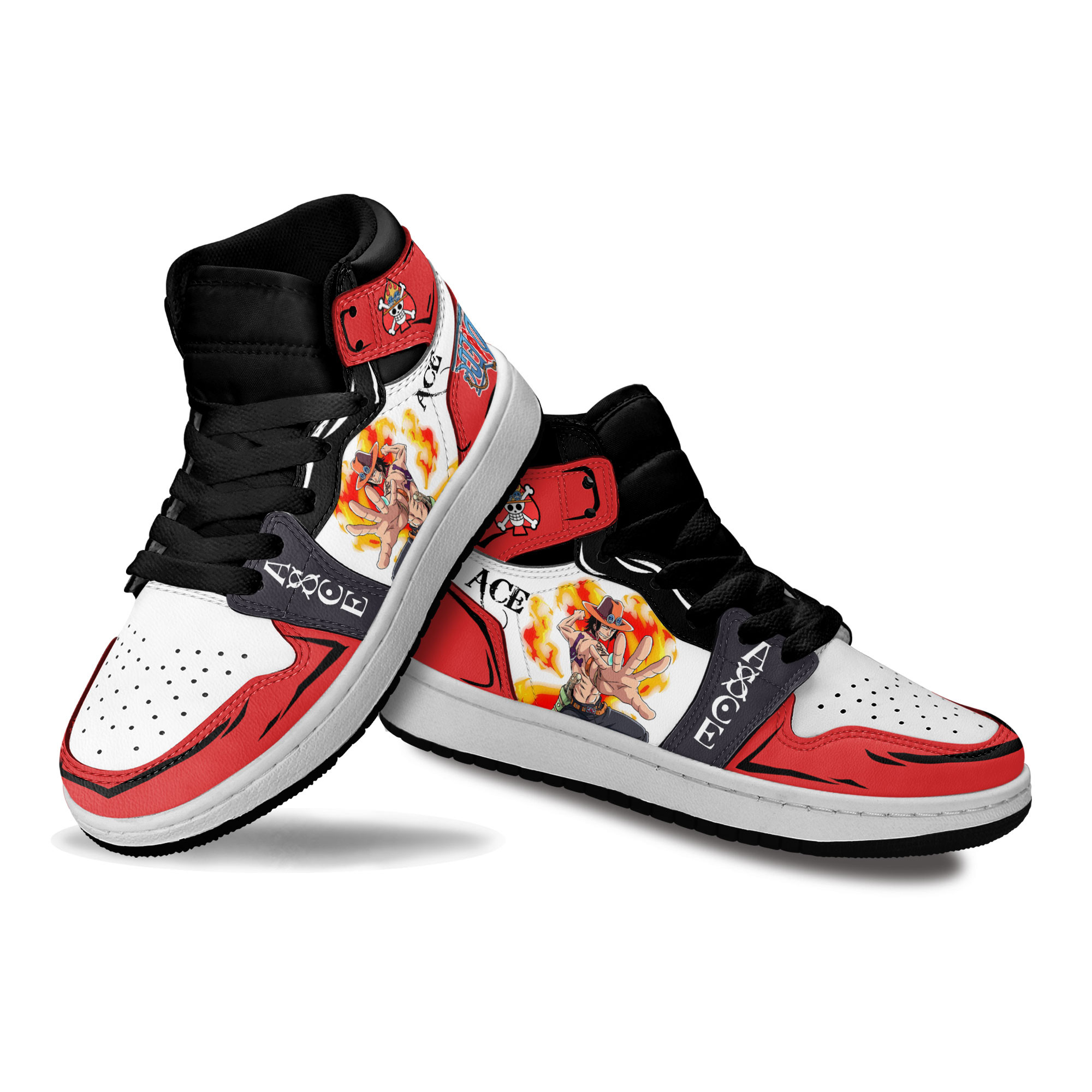 Portgas D Ace Kids Sneakers Custom Anime One Piece Shoes For Kids