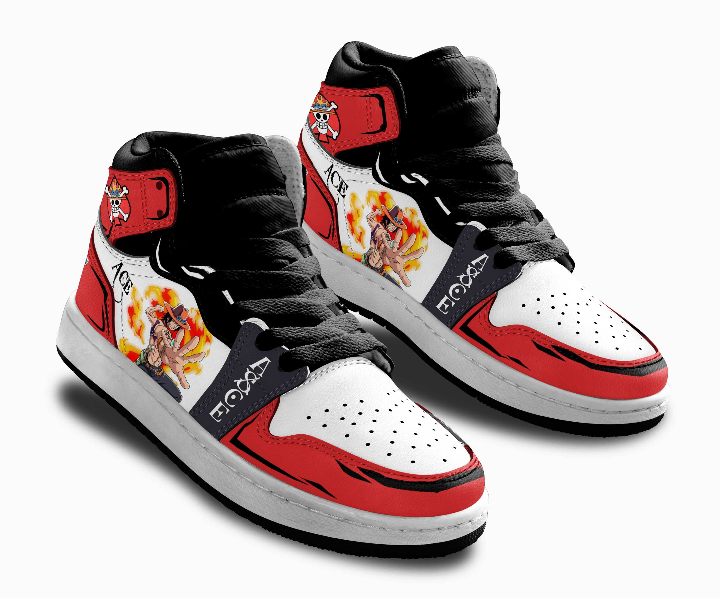 Portgas D Ace Kids Sneakers Custom Anime One Piece Shoes For Kids