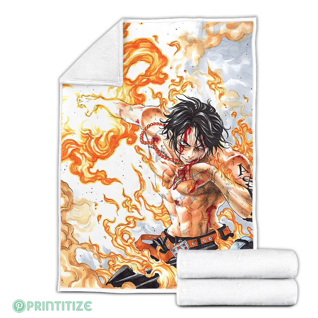 Portgas D Ace One Piece Sherpa Blanket Cozy Blanket Fleece Blanket