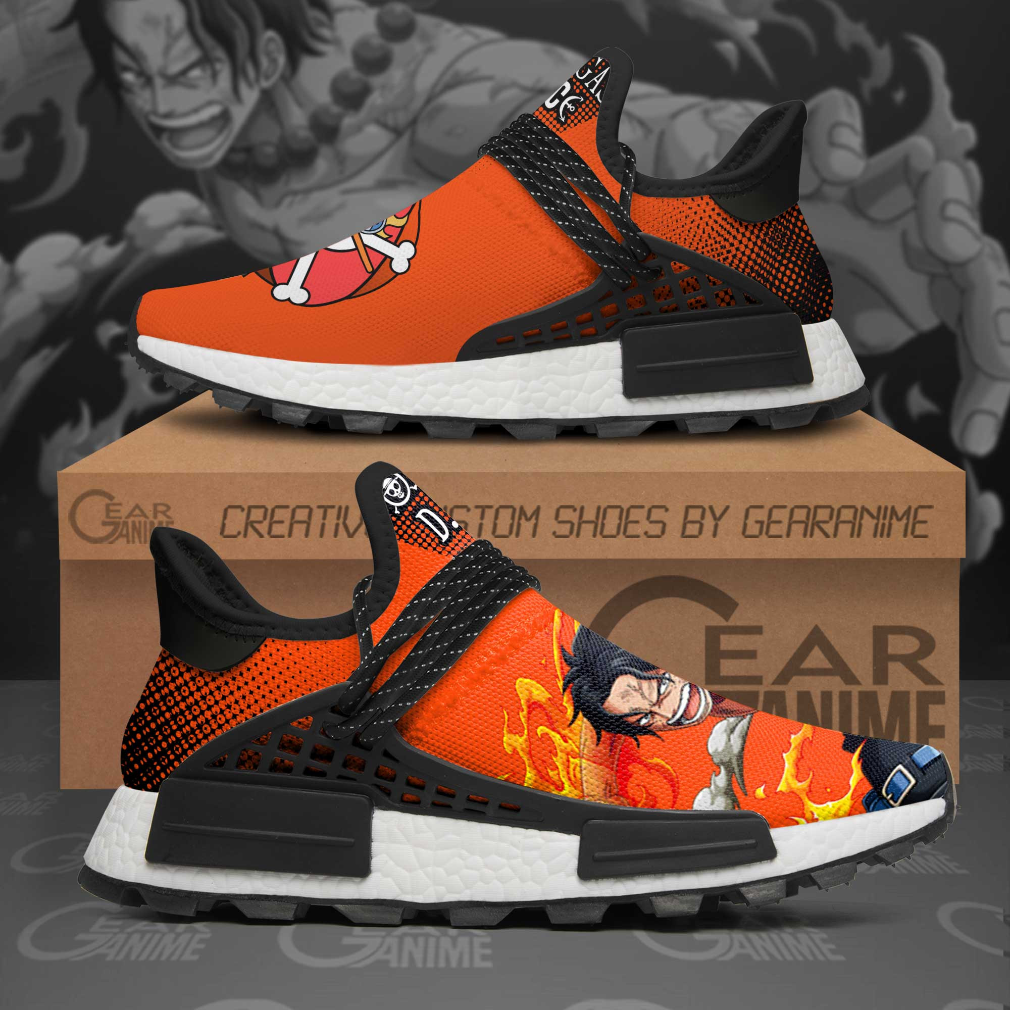 Portgas D Ace Shoes Fire Fist One Piece Anime Shoes, NMD Shoes