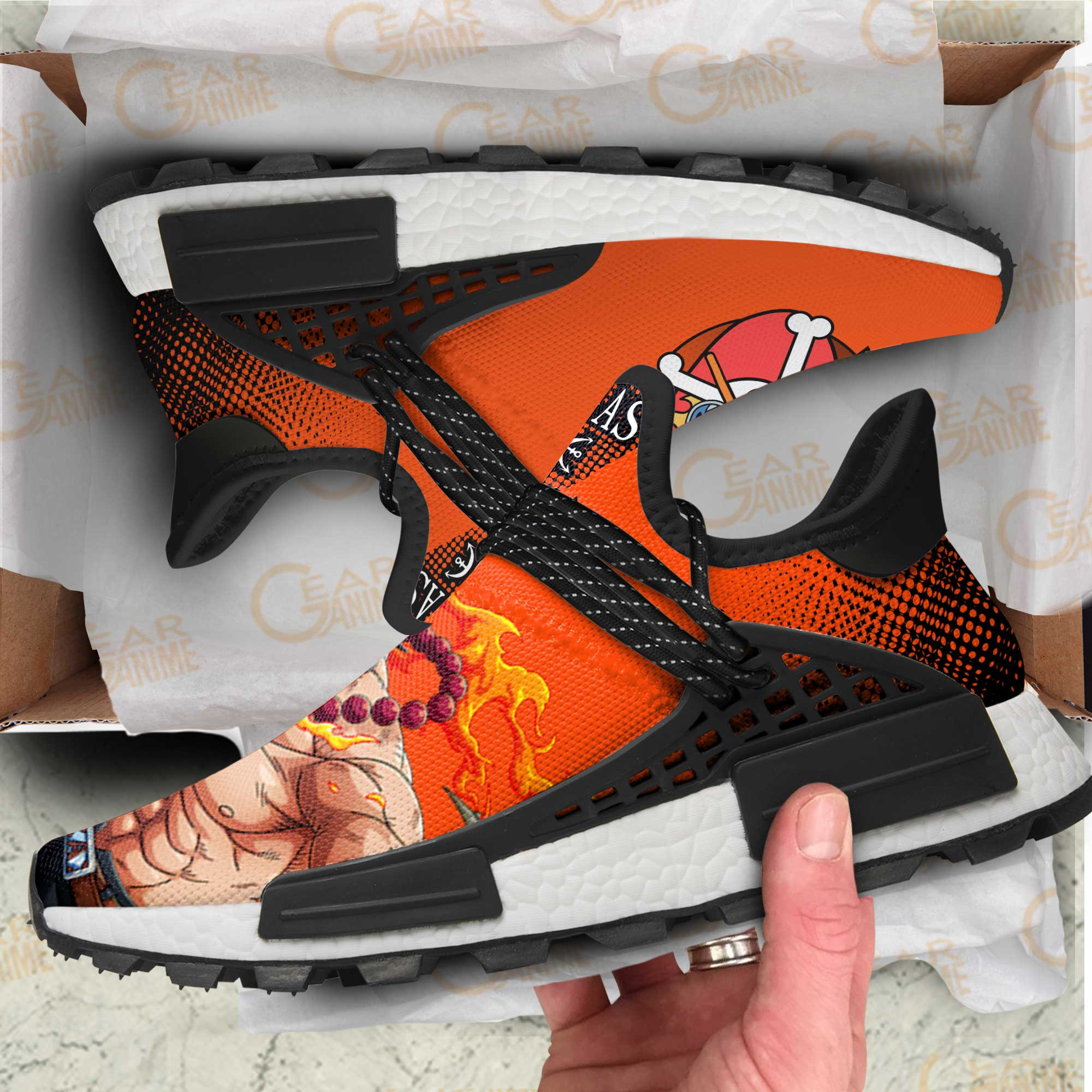 Portgas D Ace Shoes Fire Fist One Piece Anime Shoes, NMD Shoes