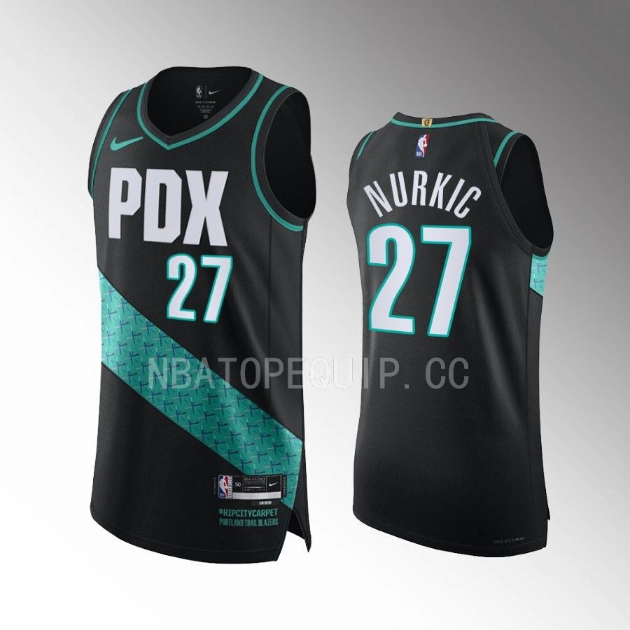 Portland Trail Blazers Jusuf Nurkic 2022-23 City Edition Black #27 Jersey