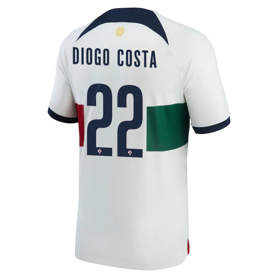Portugal National Team 2022-23 Diogo Costa 22 Away Men Soccer Jersey – White