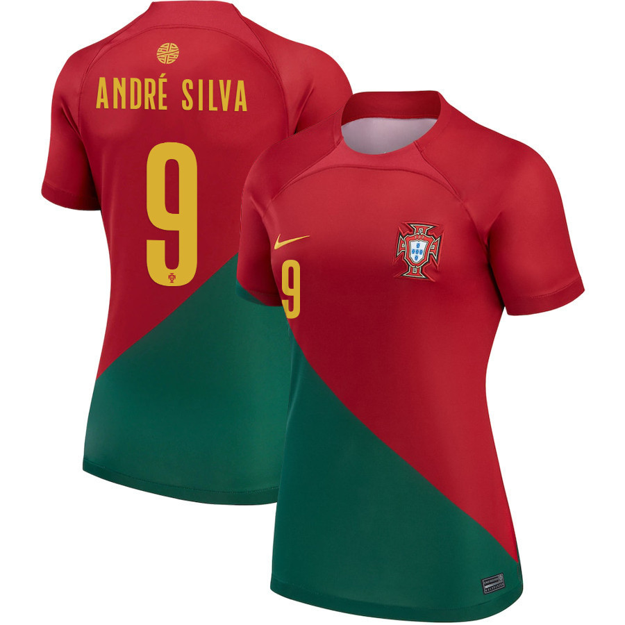 Portugal National Team 2022-23 Qatar World Cup André Silva 9 – Home Women Soccer Jersey
