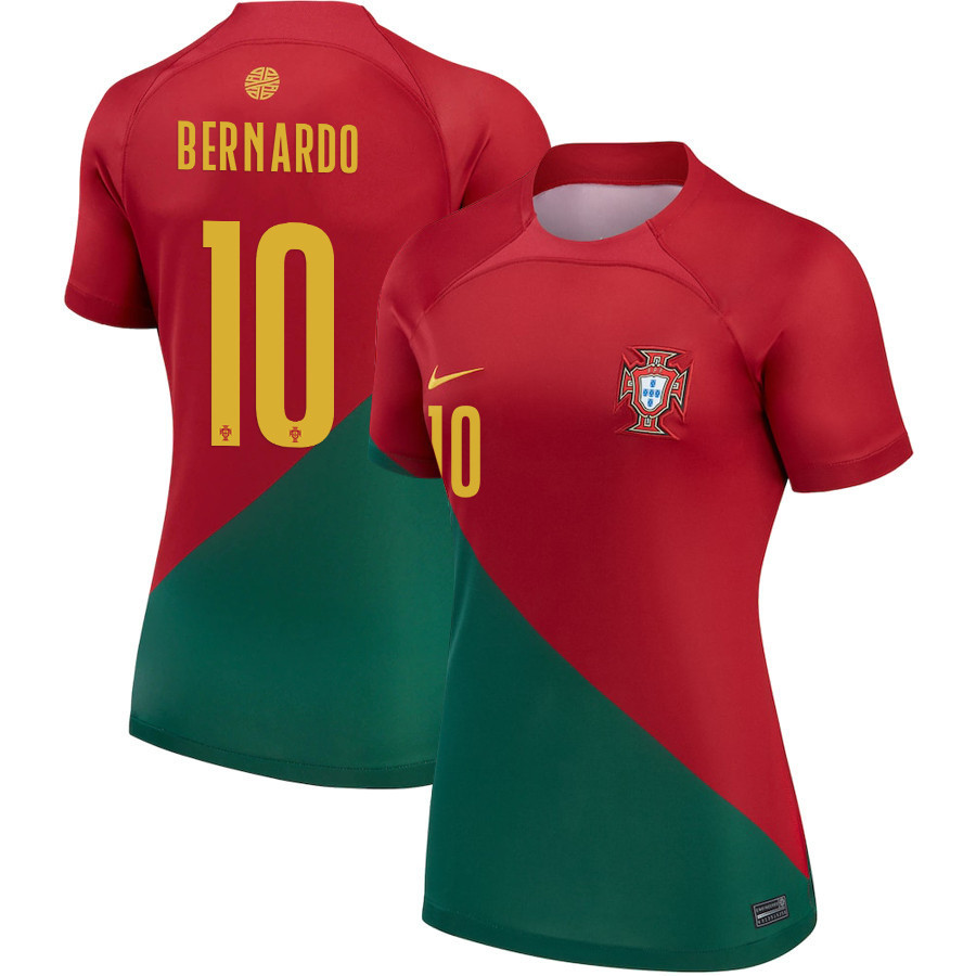 Portugal National Team 2022-23 Qatar World Cup Bernardo Silva 10 – Home Women Soccer Jersey