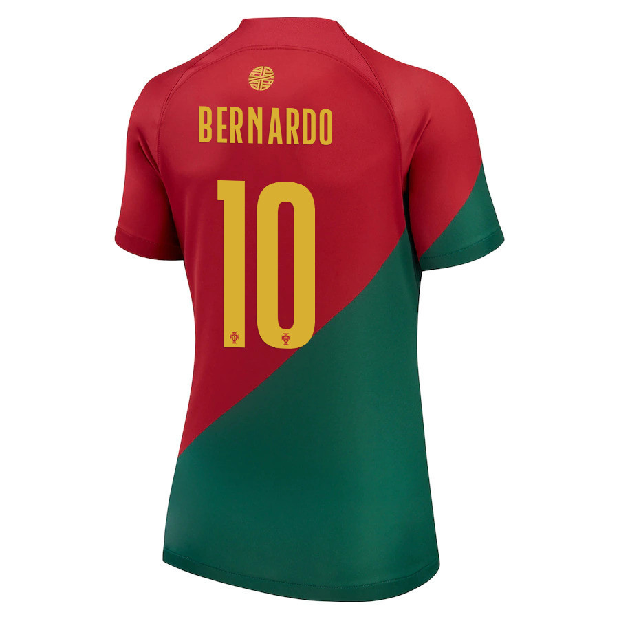 Portugal National Team 2022-23 Qatar World Cup Bernardo Silva 10 – Home Women Soccer Jersey