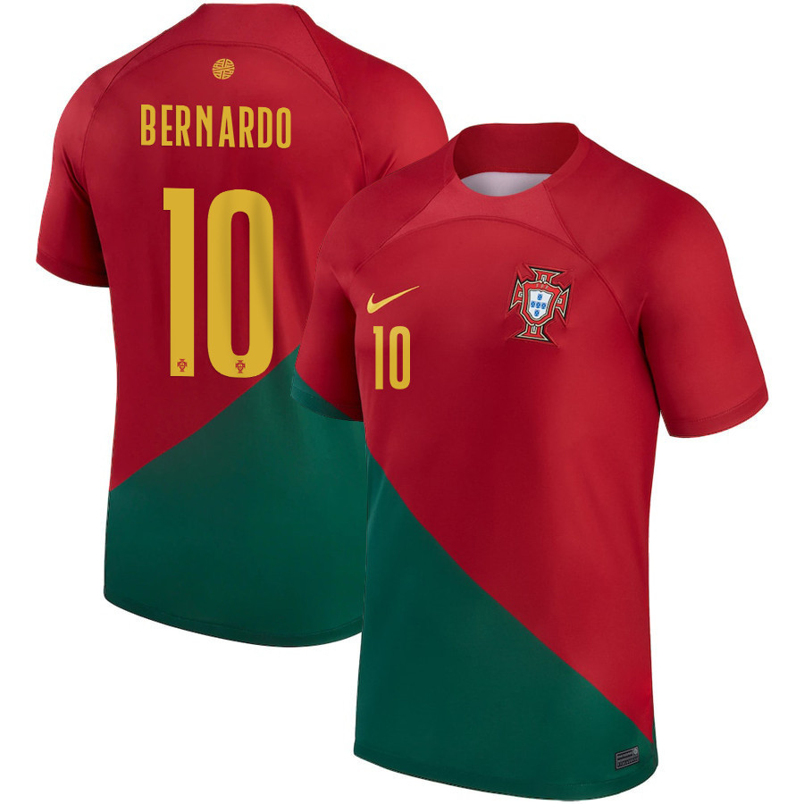 Portugal National Team 2022-23 Qatar World Cup Bernardo Silva 10 Home Soccer Jersey,