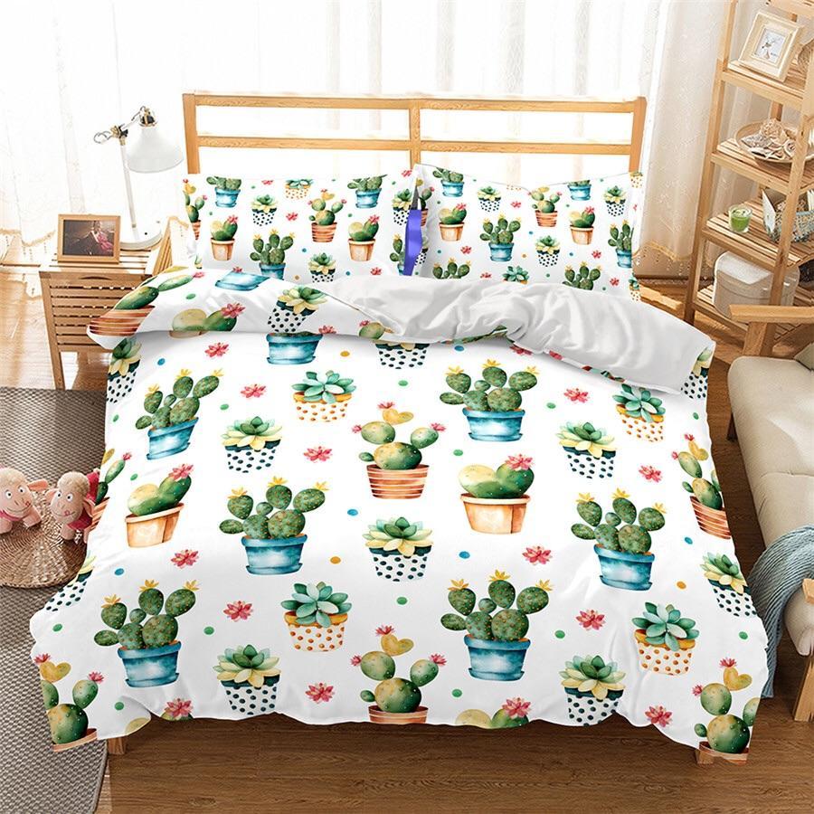Potted Cactus Plants 3D Customized Duvet Cover Bedding Set