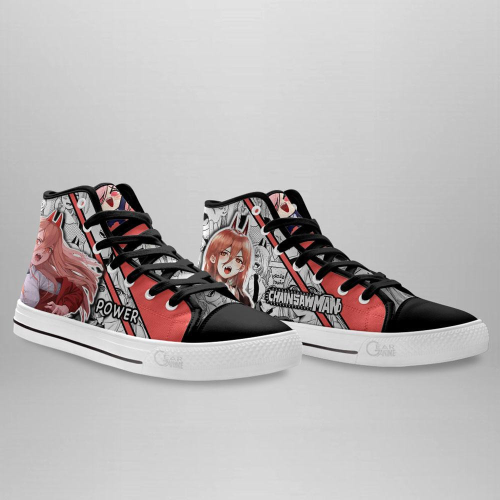 Power High Top Shoes Custom Manga Anime Chainsaw Man Sneakers