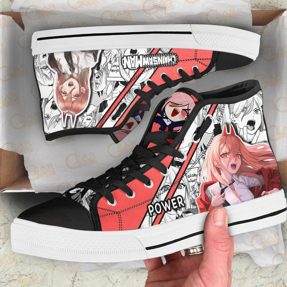 Power High Top Shoes Custom Manga Anime Chainsaw Man Sneakers