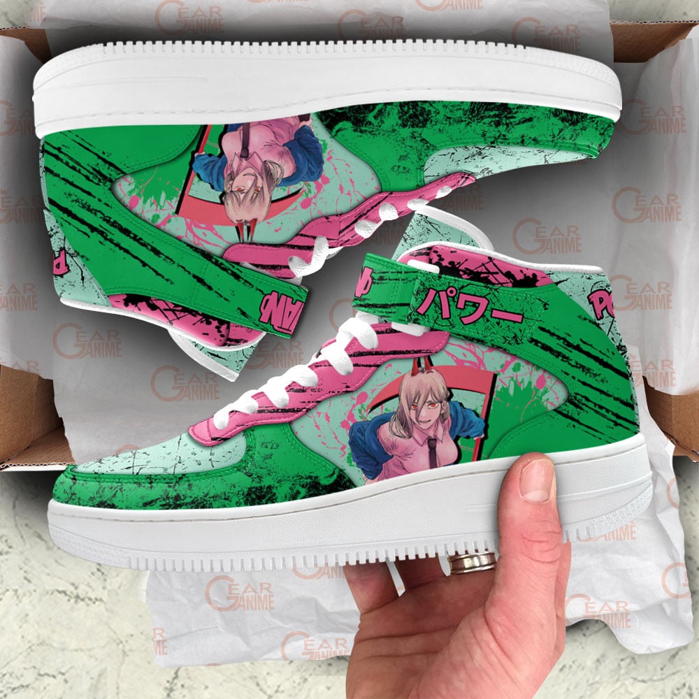 Power Sneakers Air Mid Custom Chainsaw Man Anime Shoes
