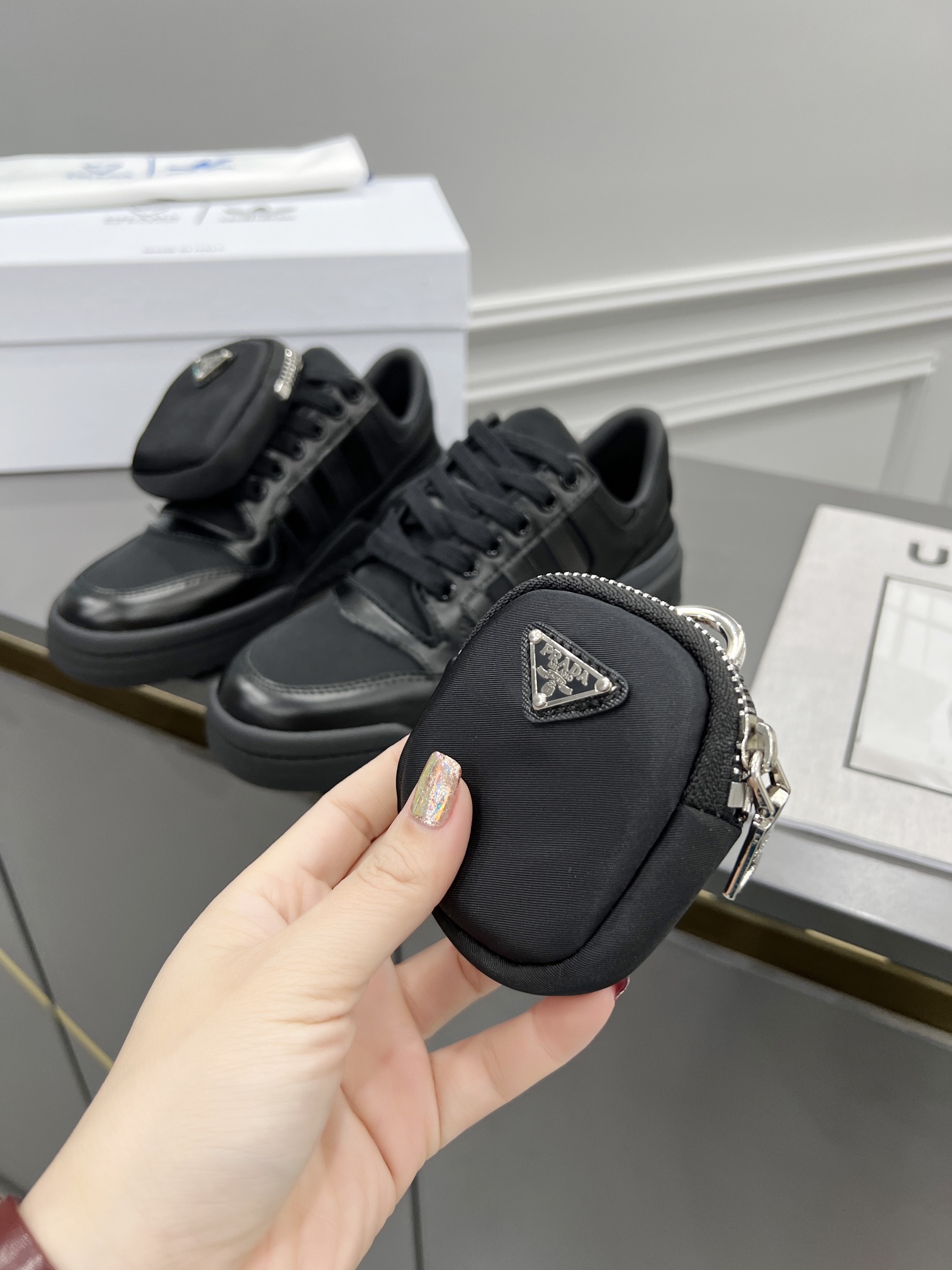 Prada Adidas For Prada Re-Nylon Forum Sneakers Black For Women 1.6in/40mm PRD 2EG390_3LJX_F0557