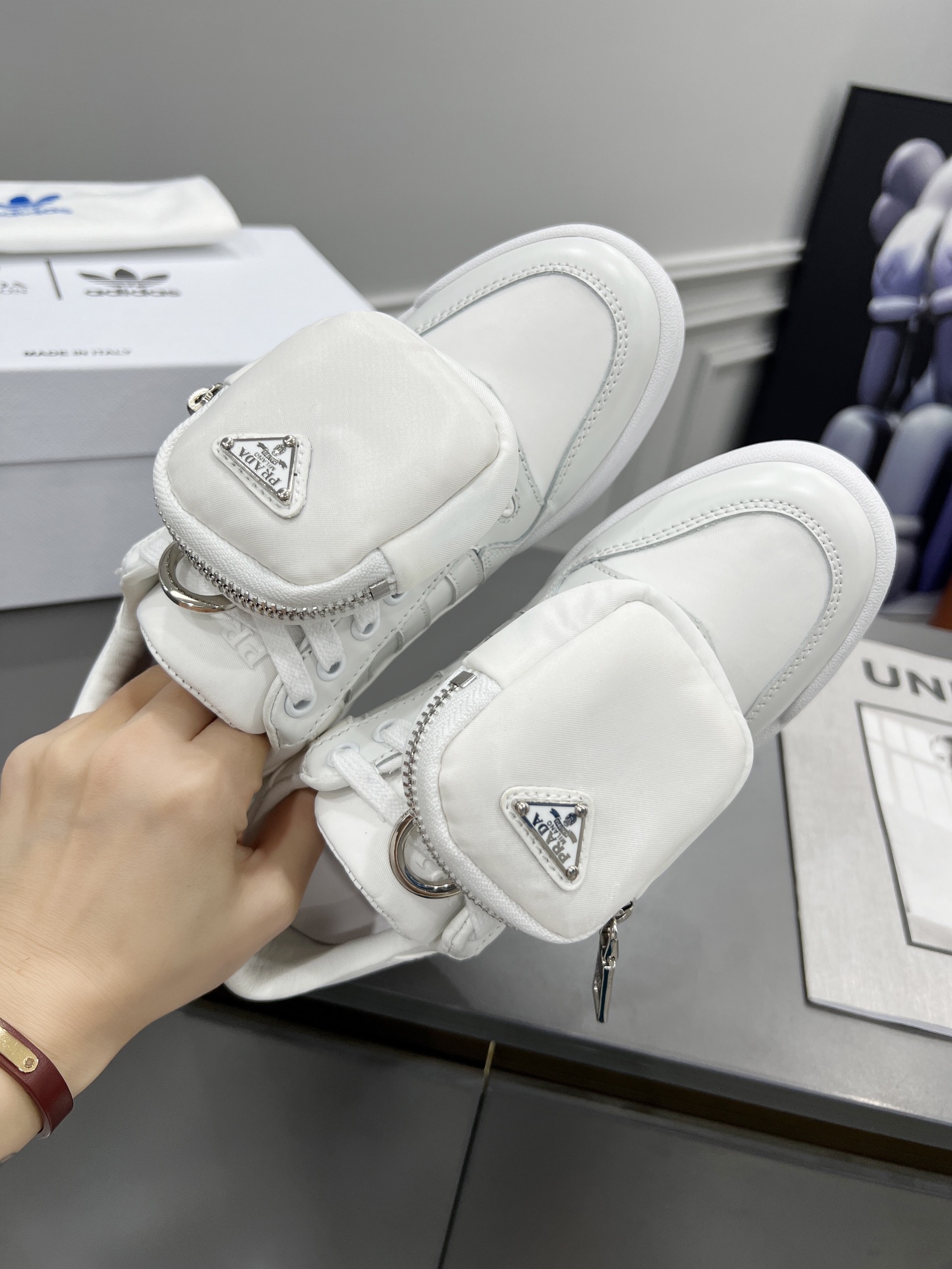 Prada Adidas For Prada Re-Nylon Forum Sneakers White For Women 1.6in/40mm PRD 2EG390_3LJX_F01CD