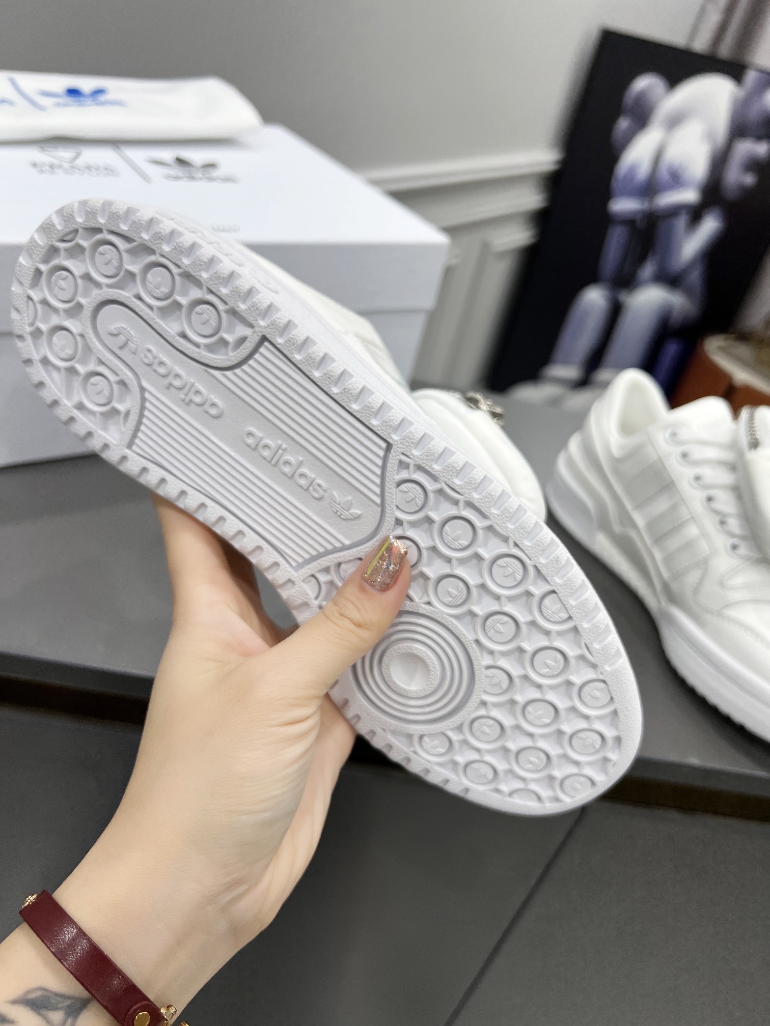 Prada Adidas For Prada Re-Nylon Forum Sneakers White For Women 1.6in/40mm PRD 2EG390_3LJX_F01CD