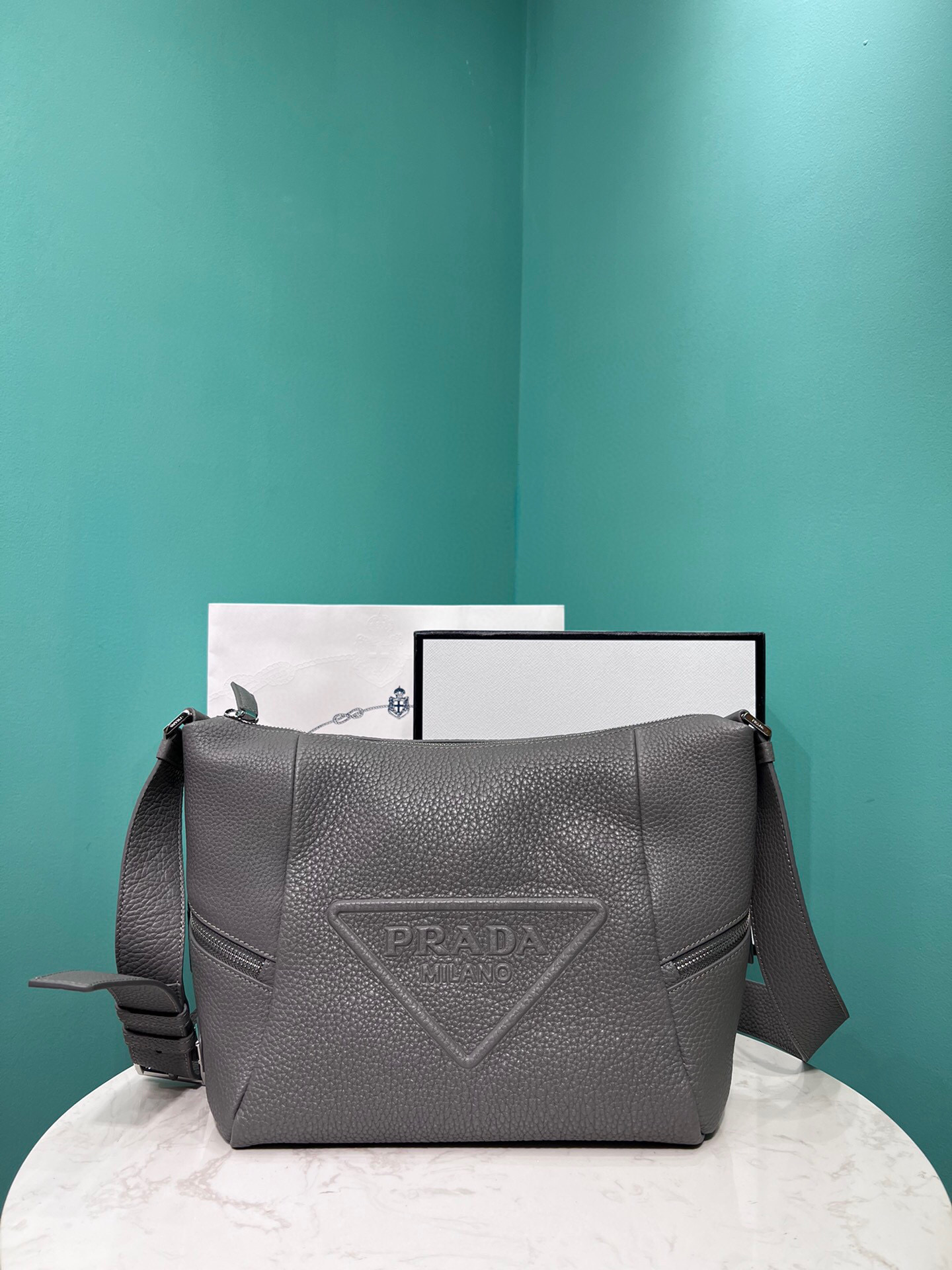 Prada Bag With Shoulder Strap In Grey For Women 10.2 in/ 26cm