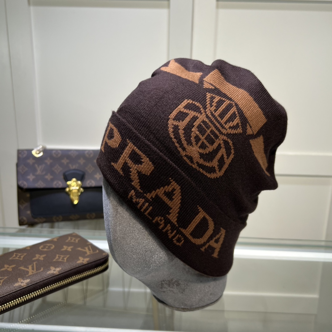 Prada Beanie In Brown
