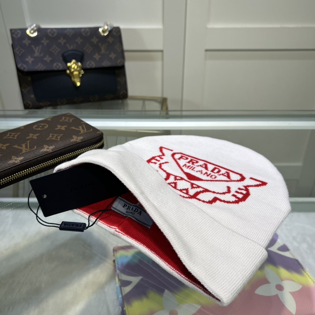 Prada Beanie In White