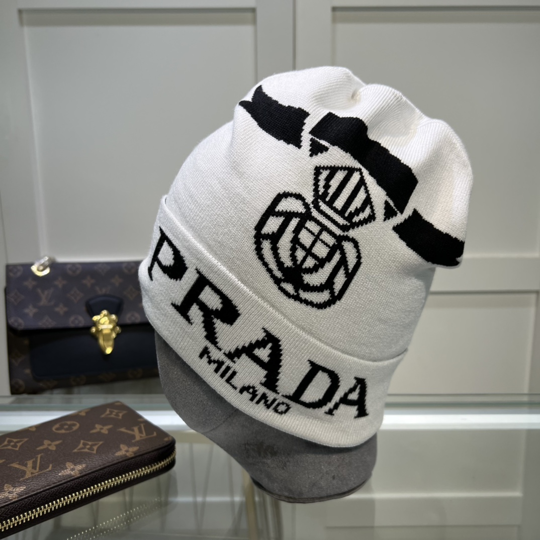 Prada Beanie In White
