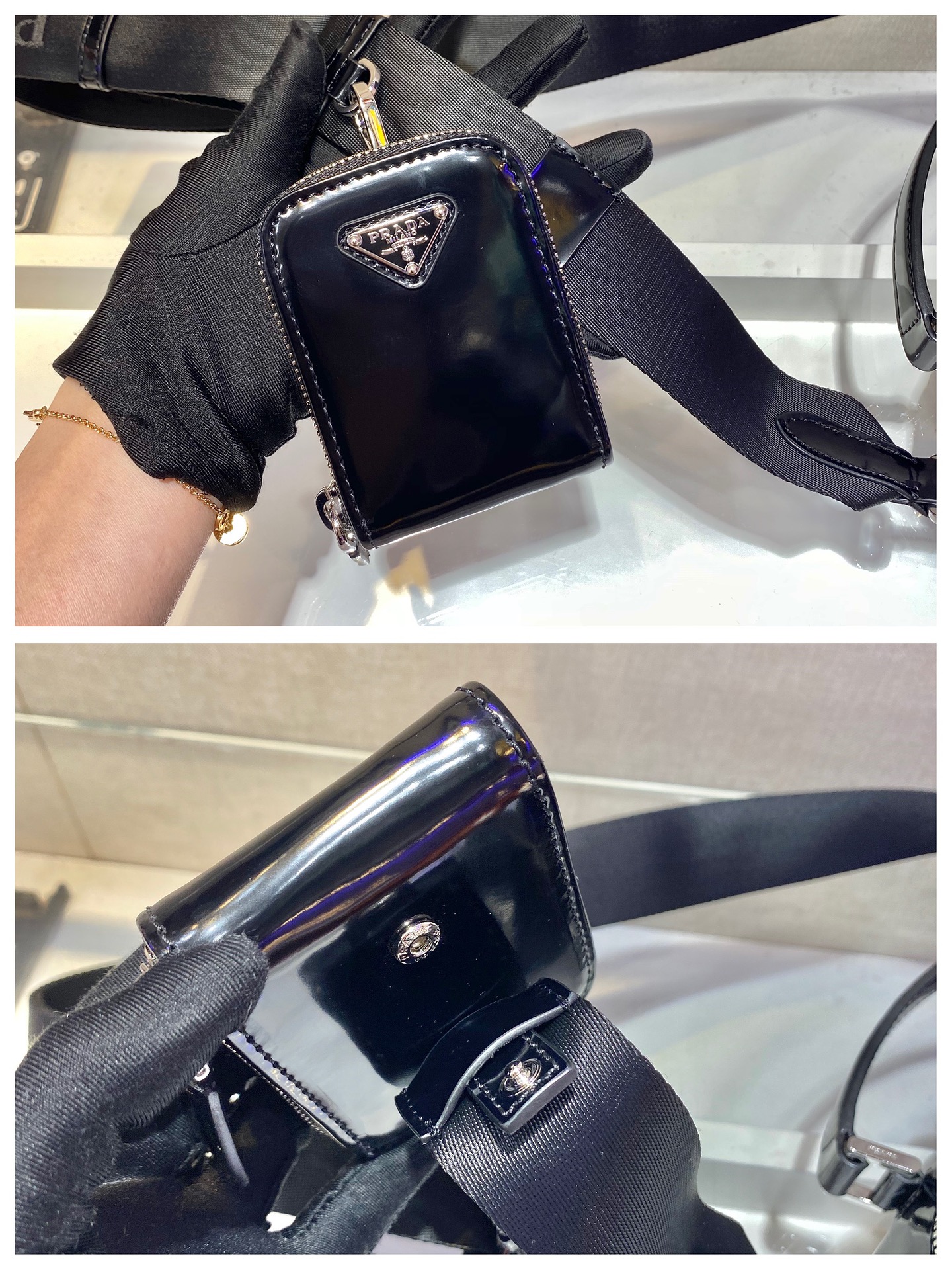 Prada Brique Saffiano Bag Black For Women, Women’s Bags 8.6in/22cm 2VH069_9Z2_F0002_V_YMI
