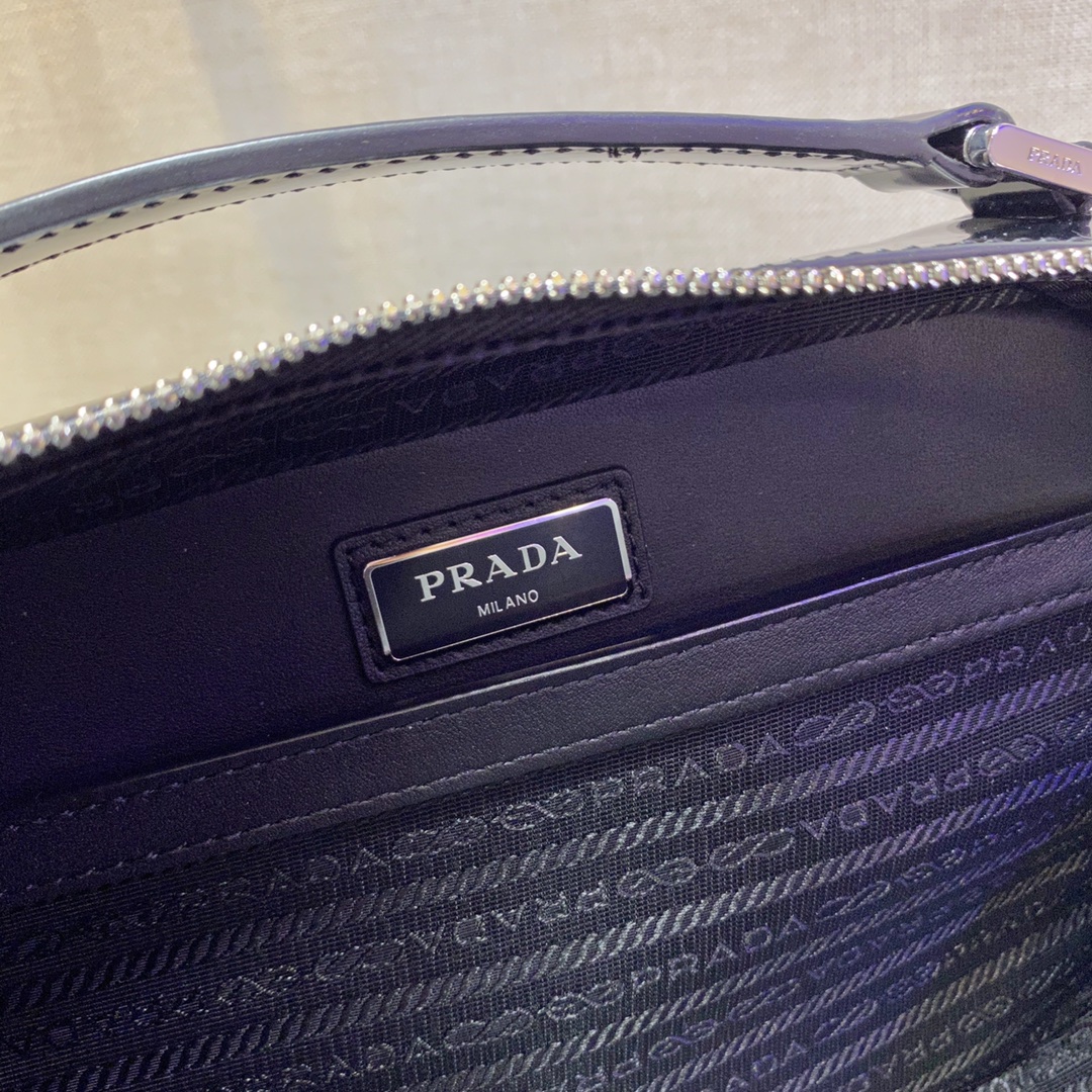 Prada Brique Saffiano Bag Black For Women, Women’s Bags 8.6in/22cm 2VH069_9Z2_F0002_V_YMI