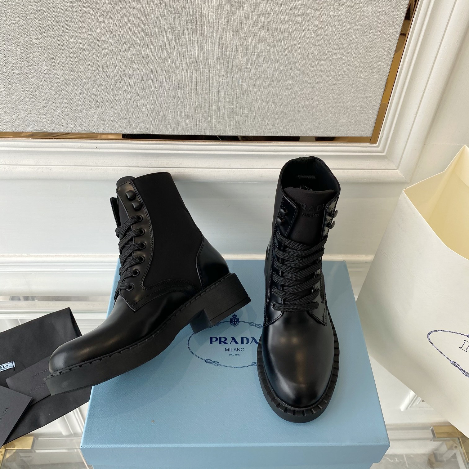 Prada Brushed And Re-Nylon Boots Black For Women 2in/50mm PRD 1T782M_3LF7_F0002_F_B050