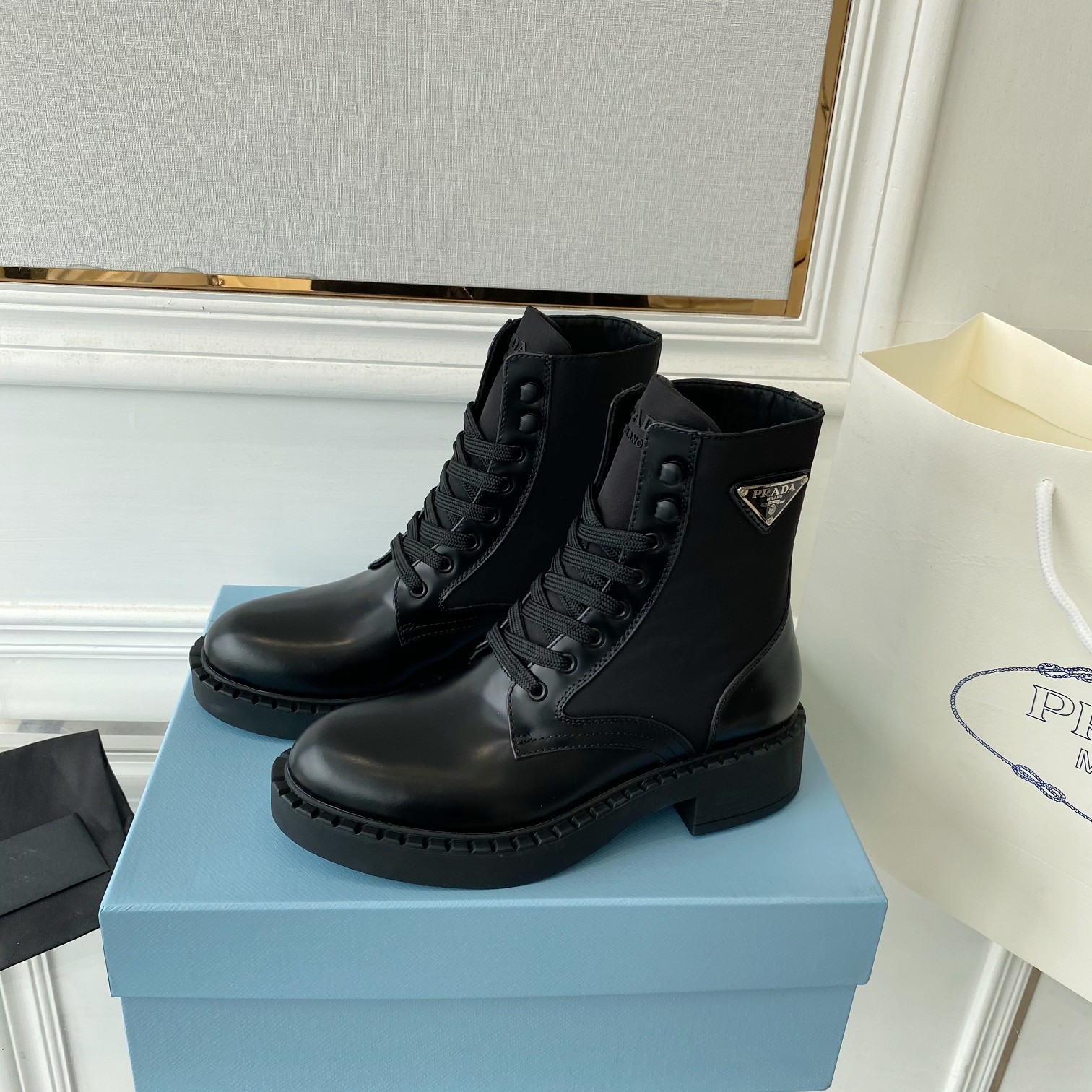 Prada Brushed And Re-Nylon Boots Black For Women 2in/50mm PRD 1T782M_3LF7_F0002_F_B050
